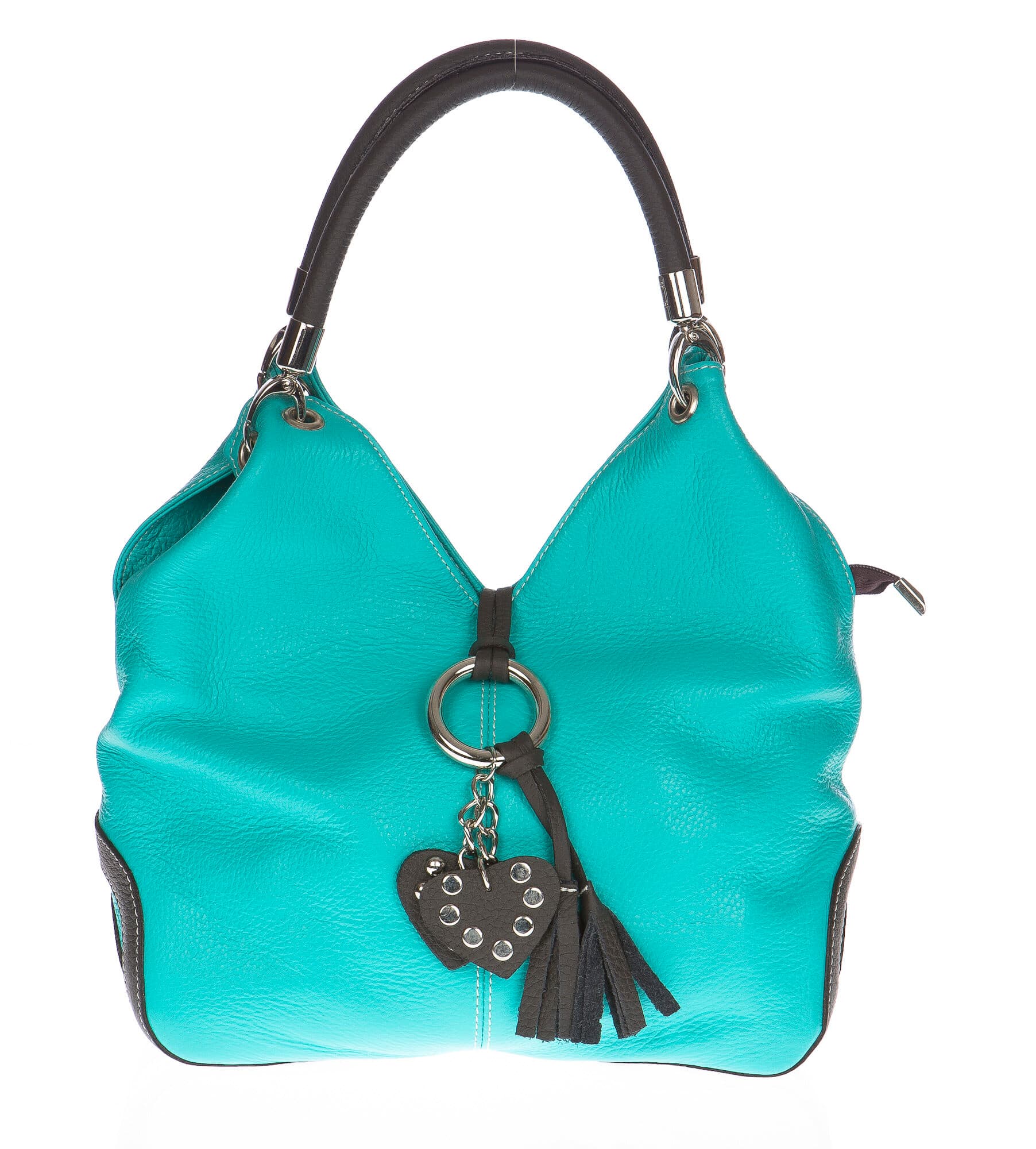 Borsa donna in vera pelle CHIAROSCURO mod. BONELLA small colore AZZURRO Made in Italy
