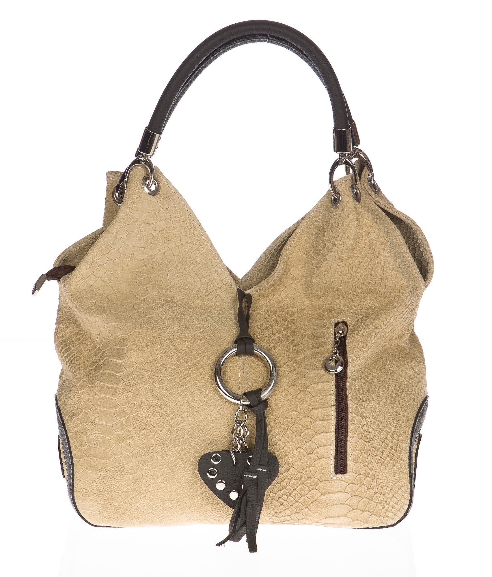 Borsa Borsa donna in vera pelle CHIAROSCURO mod. BONELLA big colore PANNA Made in Italy.