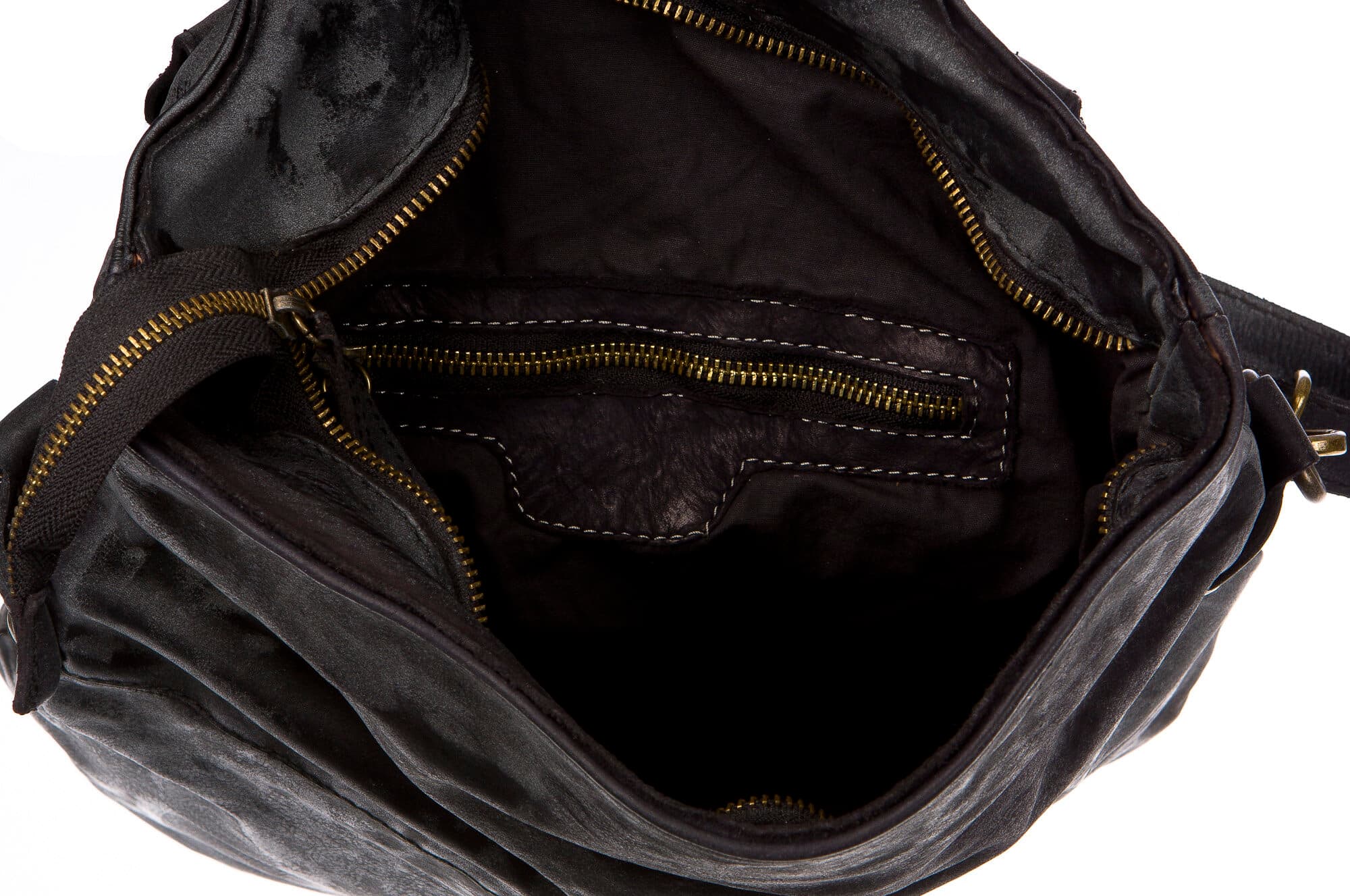 Borsa donna in vera pelle CHIARO SCURO mod. ANDREA mini colore NERO Made in Italy