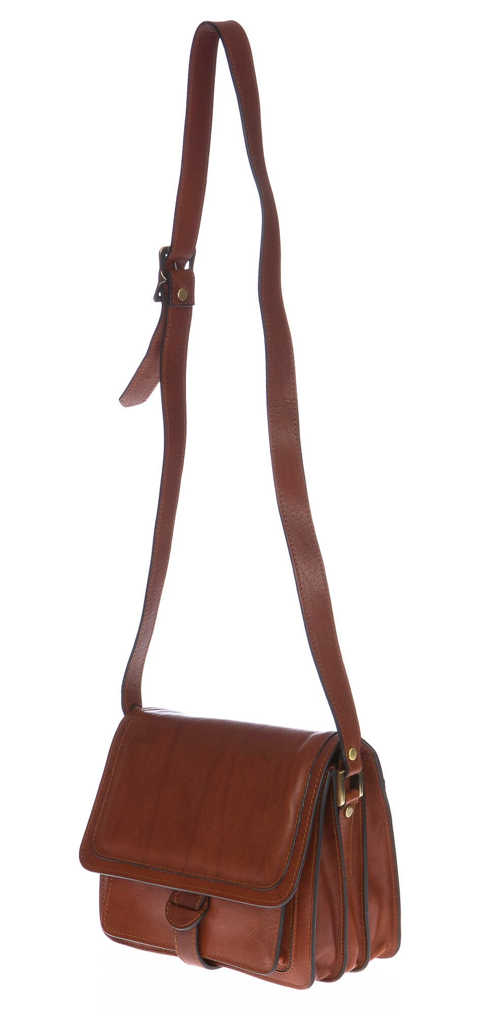 Borsa donna in vera pelle SANTINI mod. HELENA colore MIELE Made in Italy
