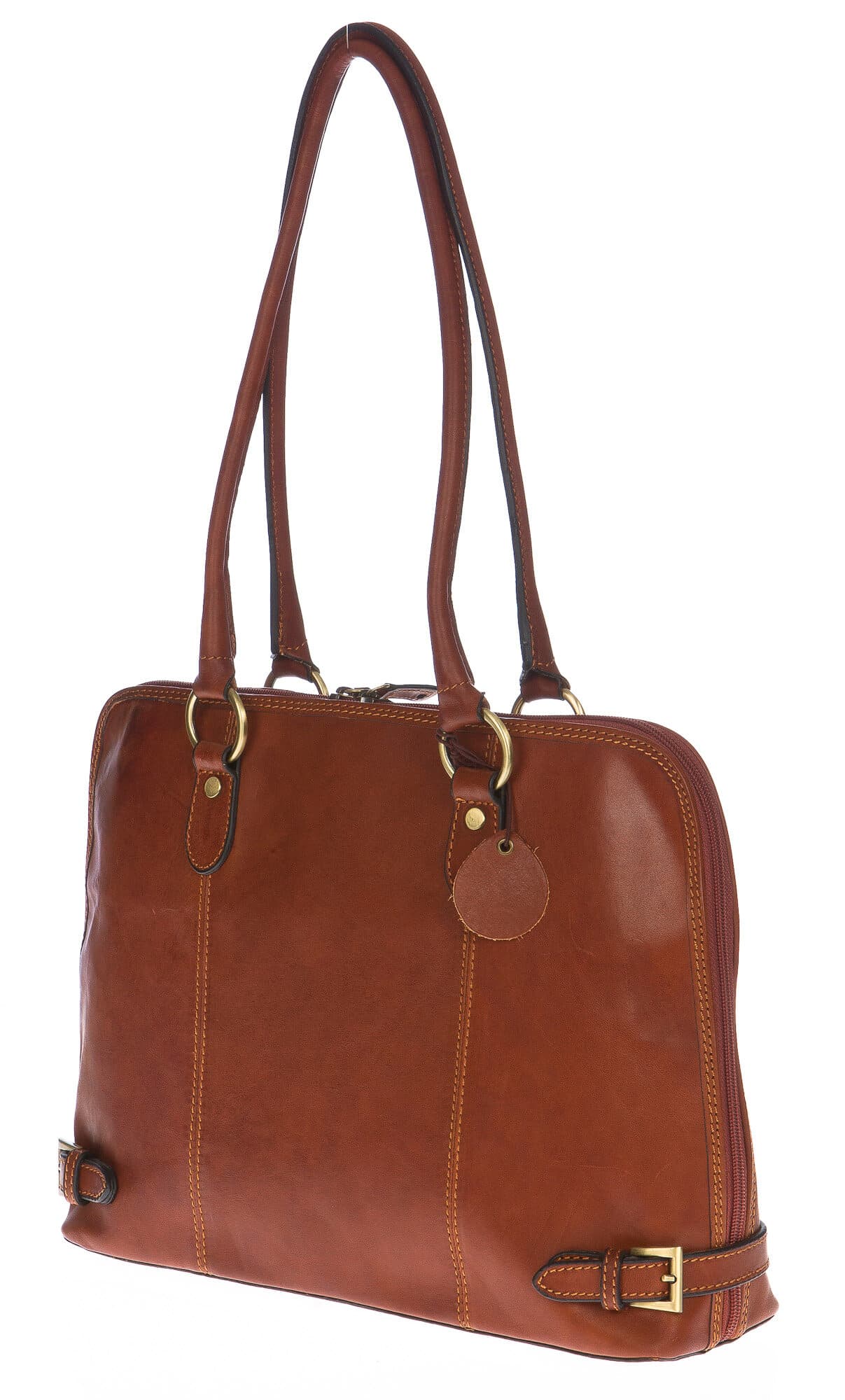 Borsa donna in vera pelle SANTINI mod. FATIMA colore MIELE Made in Italy