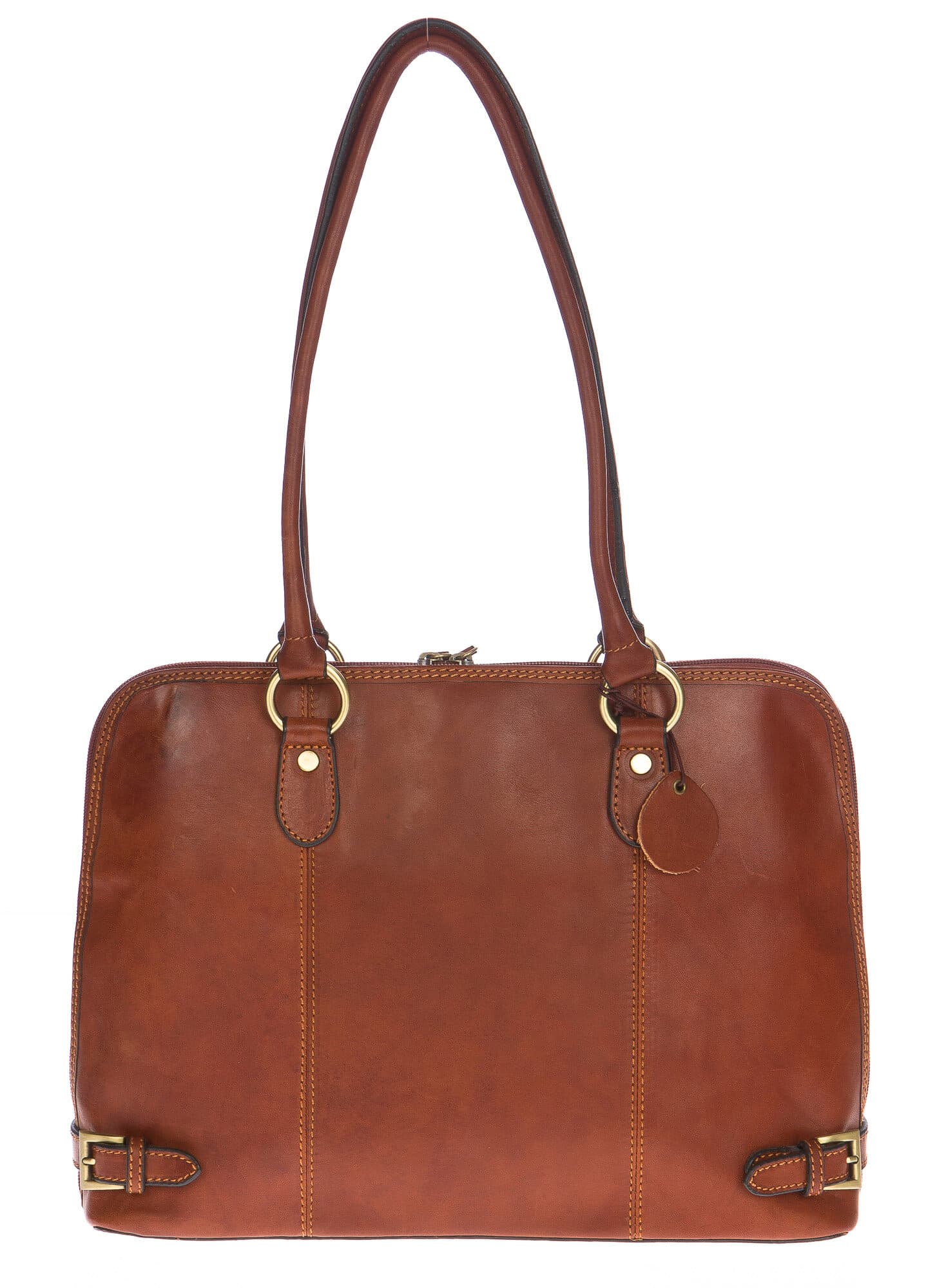 Borsa donna in vera pelle SANTINI mod. FATIMA colore MIELE Made in Italy