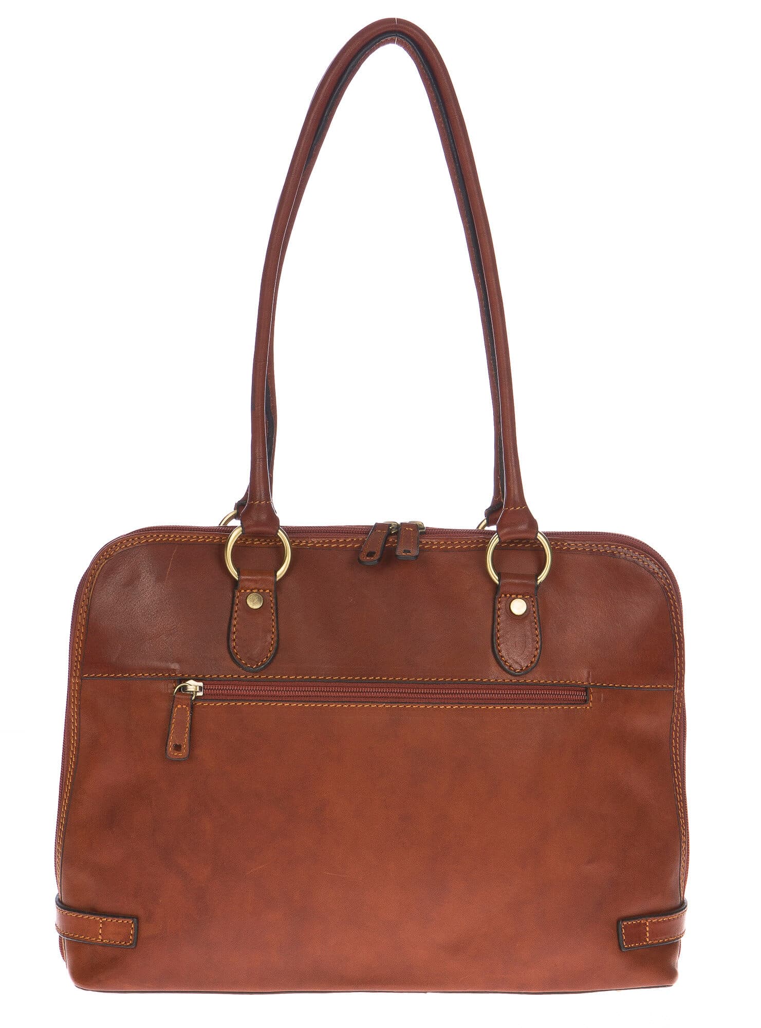 Borsa donna in vera pelle SANTINI mod. FATIMA colore MIELE Made in Italy