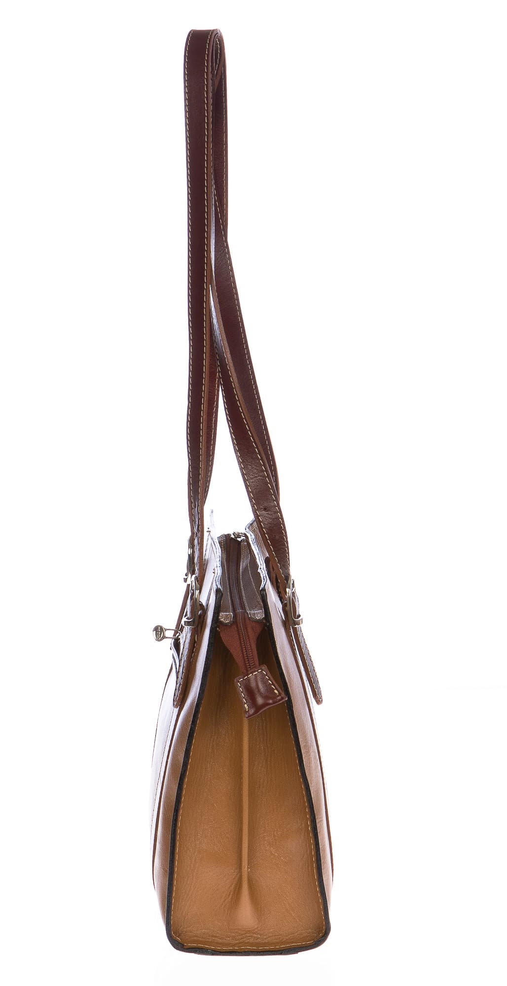 Borsa donna in vera pelle CHIAROSCURO mod. MARINA colore TAUPE / MARRONE, Made in Italy