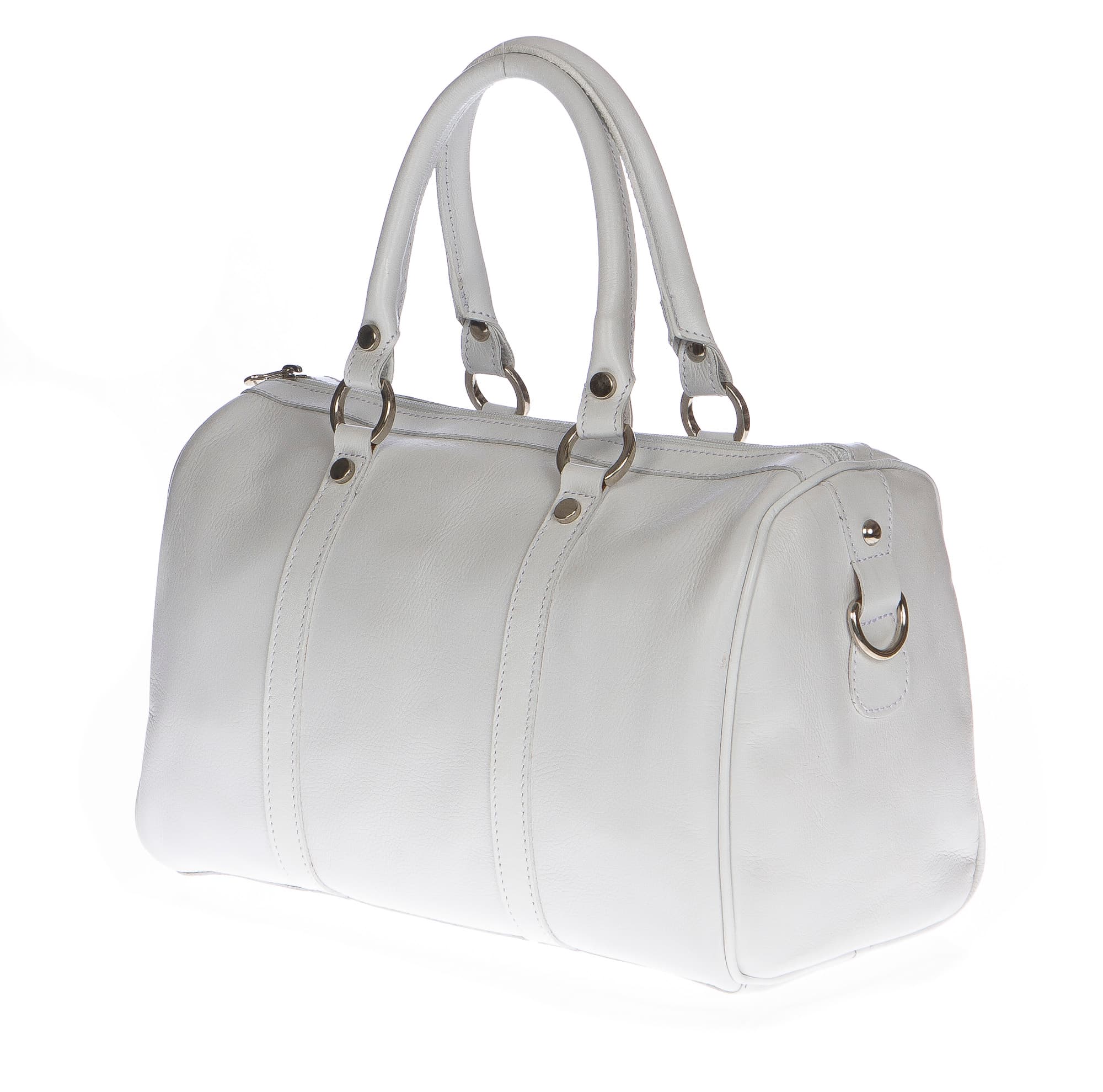 Borsa donna in vera pelle CHIAROSCURO mod. CATIA colore BIANCO Made in Italy