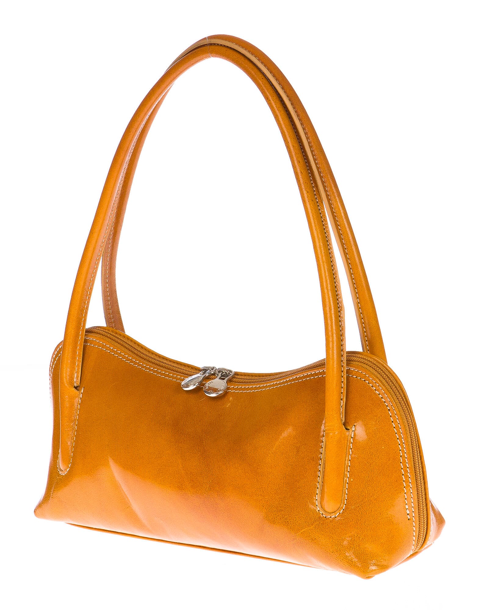 Borsa donna in vera pelle CHIAROSCURO mod. EDA colore GIALLO Made in Italy