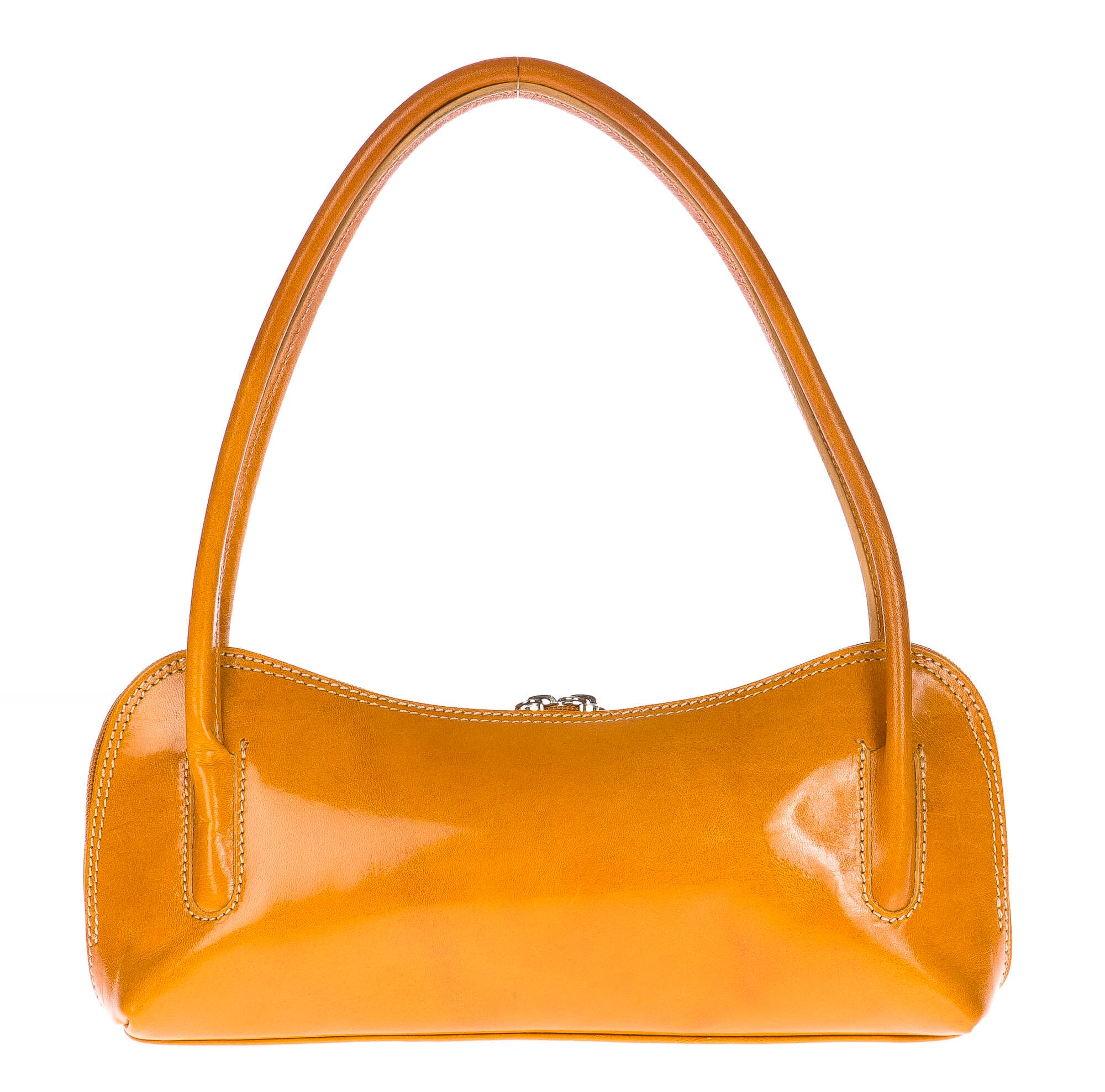Borsa donna in vera pelle CHIAROSCURO mod. EDA colore GIALLO Made in Italy