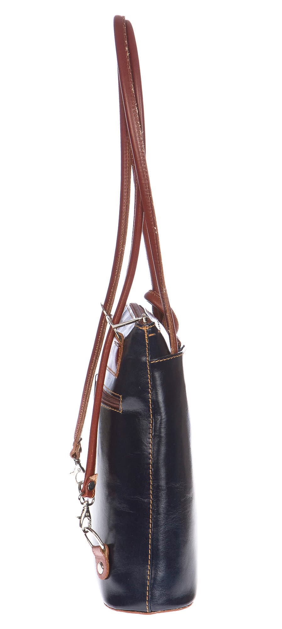 Borsa zaino donna in vera pelle CHIAROSCURO mod. MONTE CIMONE colore BLU Made in Italy.