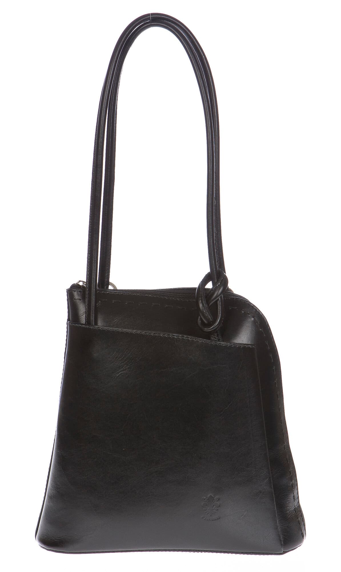 Borsa zaino donna in vera pelle CHIAROSCURO mod. MONTE CIMONE colore NERO Made in Italy.