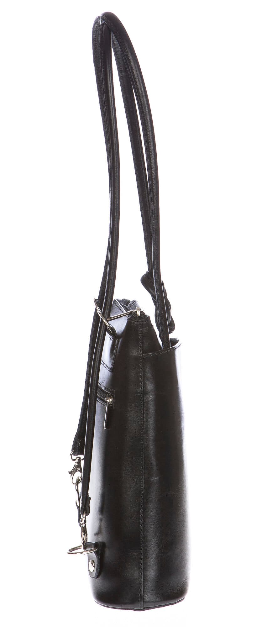 Borsa zaino donna in vera pelle CHIAROSCURO mod. MONTE CIMONE colore NERO Made in Italy.
