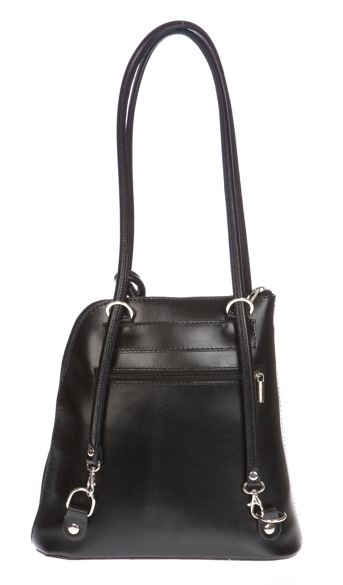 Borsa zaino donna in vera pelle CHIAROSCURO mod. MONTE CIMONE colore NERO Made in Italy.