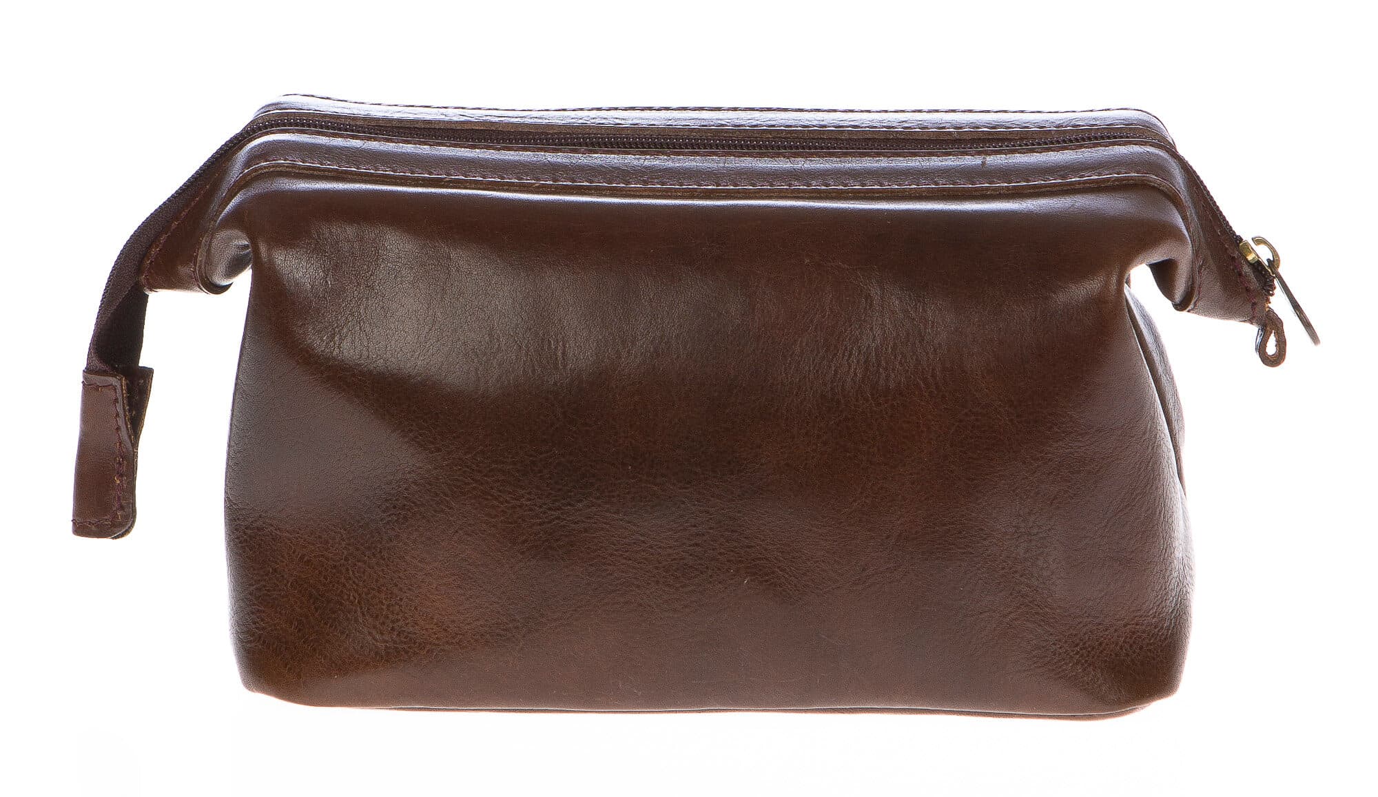 Borsa beauty uomo / donna in vera pelle CHIAROSCURO mod. ENDY colore TESTA DI MORO Made in Italy