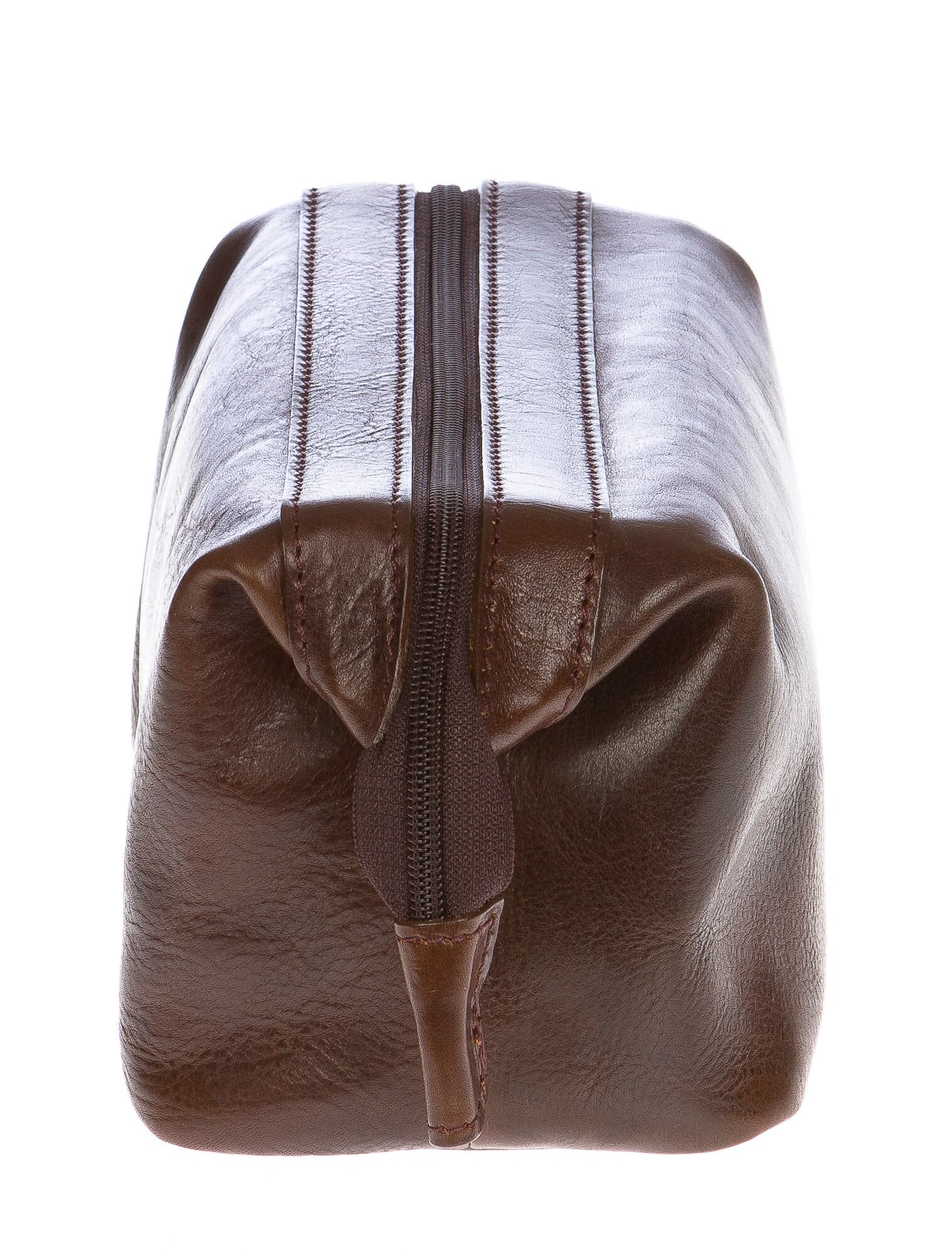 Borsa beauty uomo / donna in vera pelle CHIAROSCURO mod. ENDY colore TESTA DI MORO Made in Italy