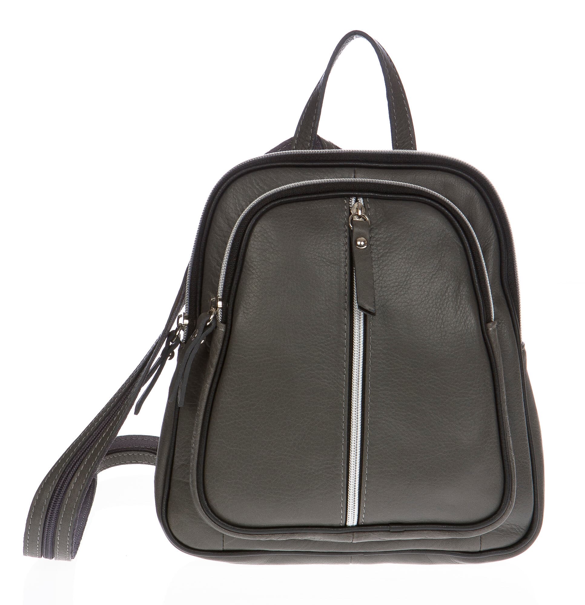 Borsa zaino donna in vera pelle CHIARO SCURO mod. SINAI colore GRIGIO Made in Italy.