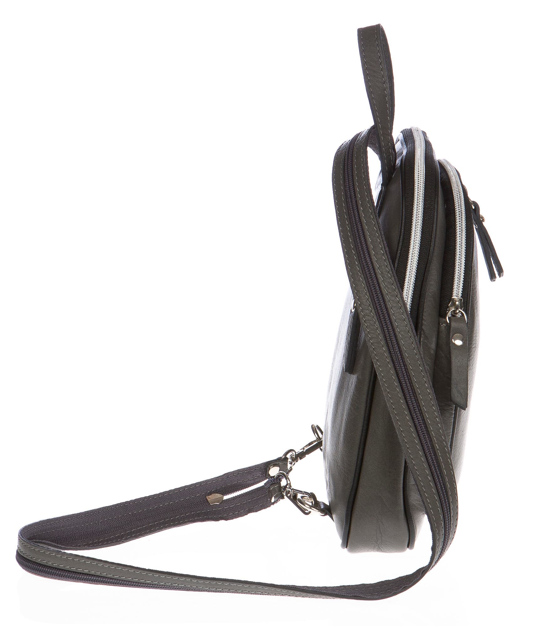 Borsa zaino donna in vera pelle CHIARO SCURO mod. SINAI colore GRIGIO Made in Italy.