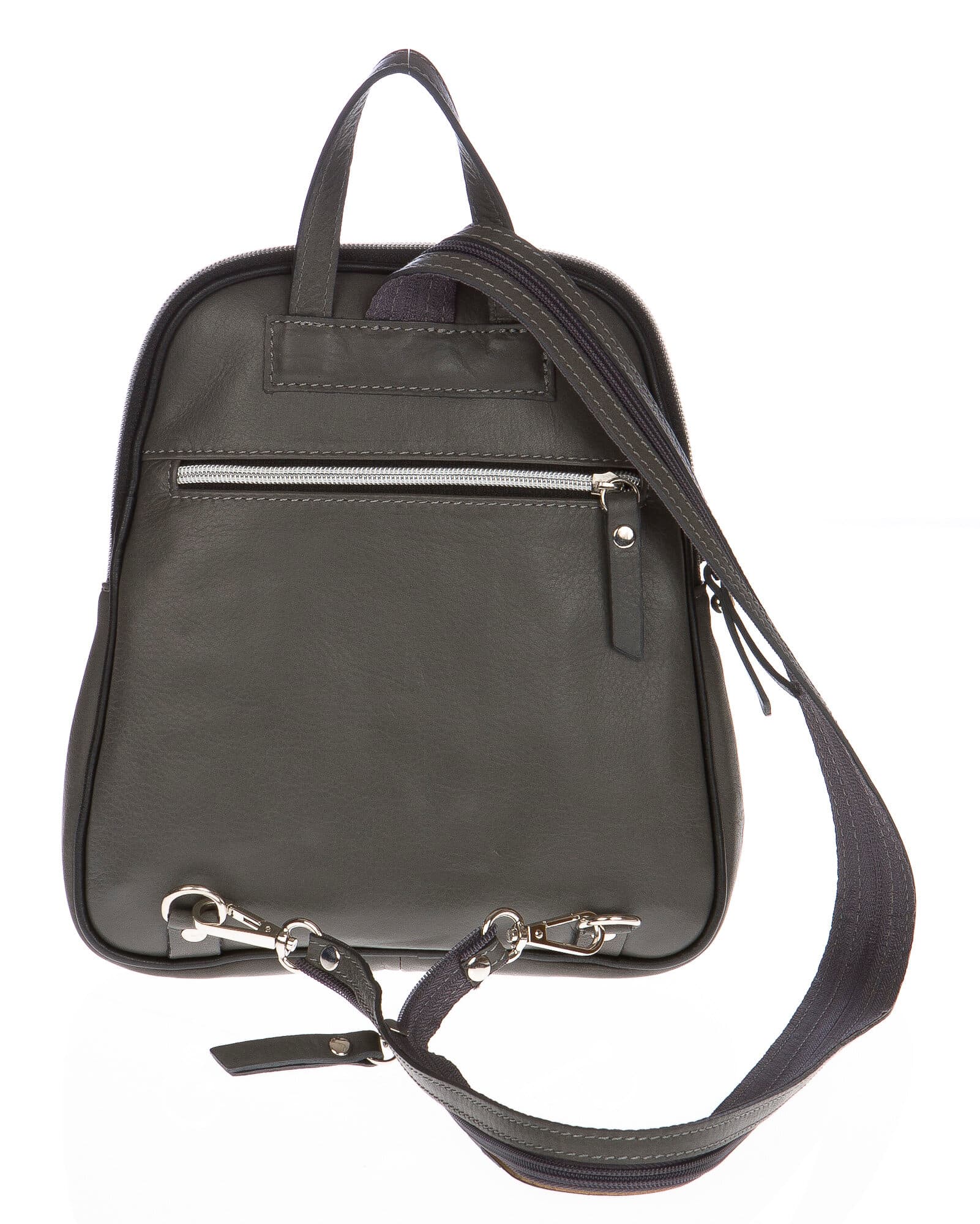 Borsa zaino donna in vera pelle CHIARO SCURO mod. SINAI colore GRIGIO Made in Italy.
