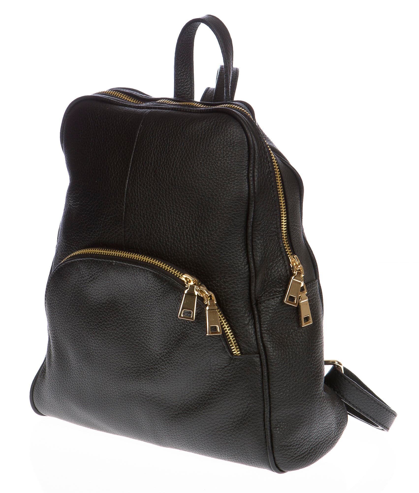 Borsa zaino donna in vera pelle CHIAROSCURO mod. MONTE GRAPPA colore NERO Made in Italy.