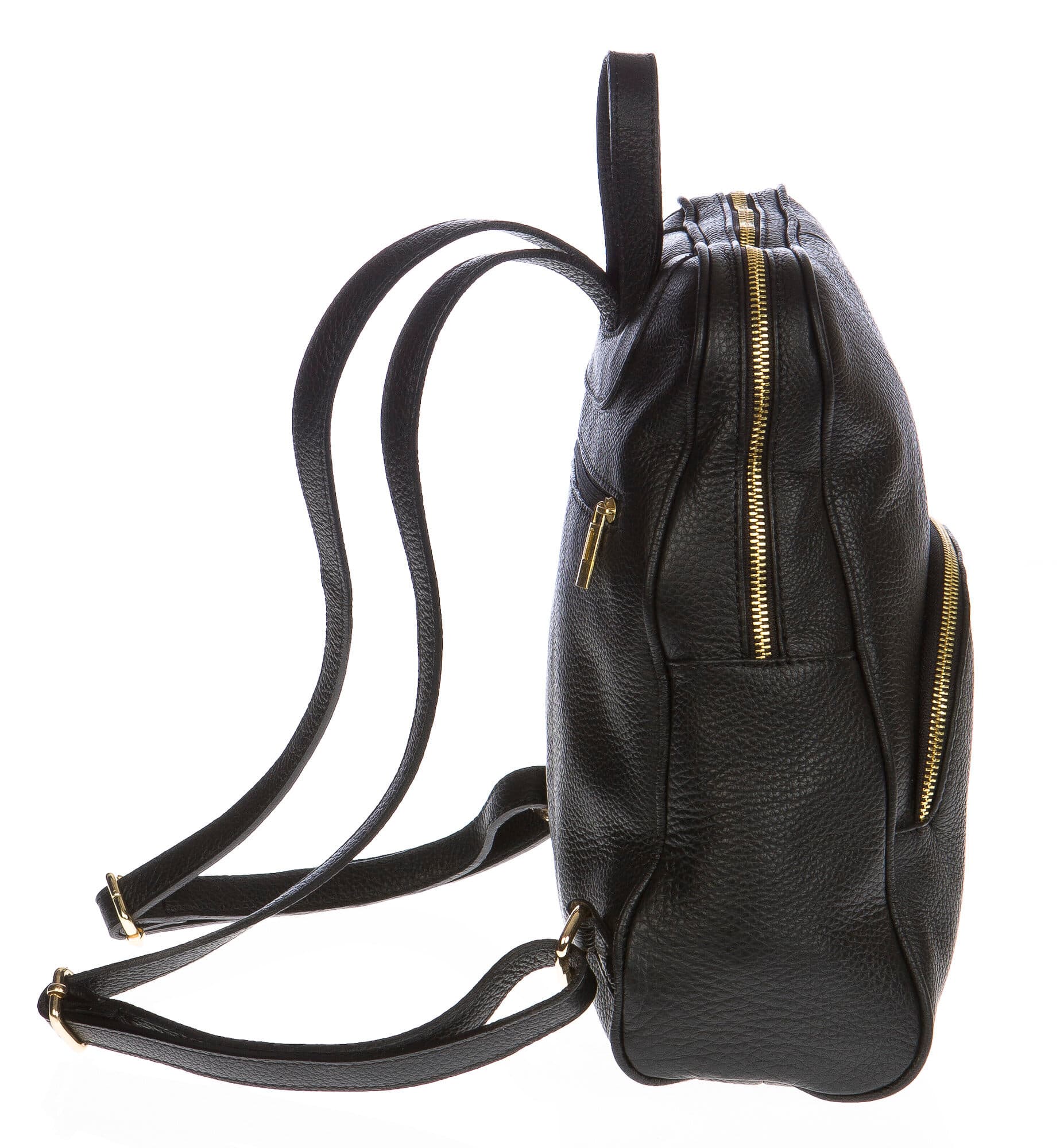 Borsa zaino donna in vera pelle CHIAROSCURO mod. MONTE GRAPPA colore NERO Made in Italy.