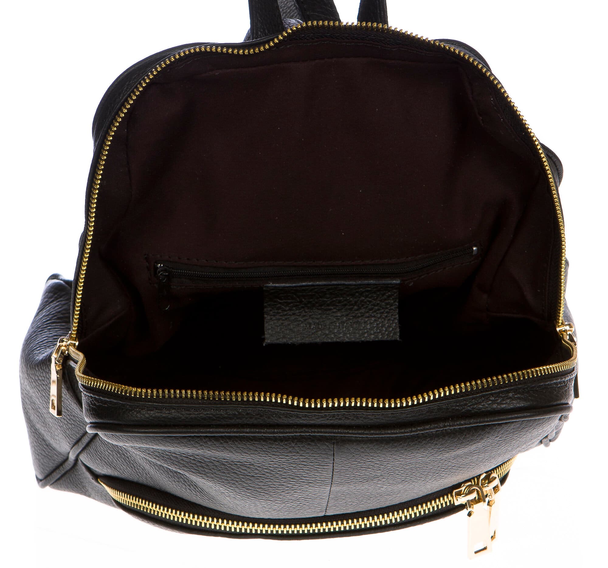 Borsa zaino donna in vera pelle CHIAROSCURO mod. MONTE GRAPPA colore NERO Made in Italy.