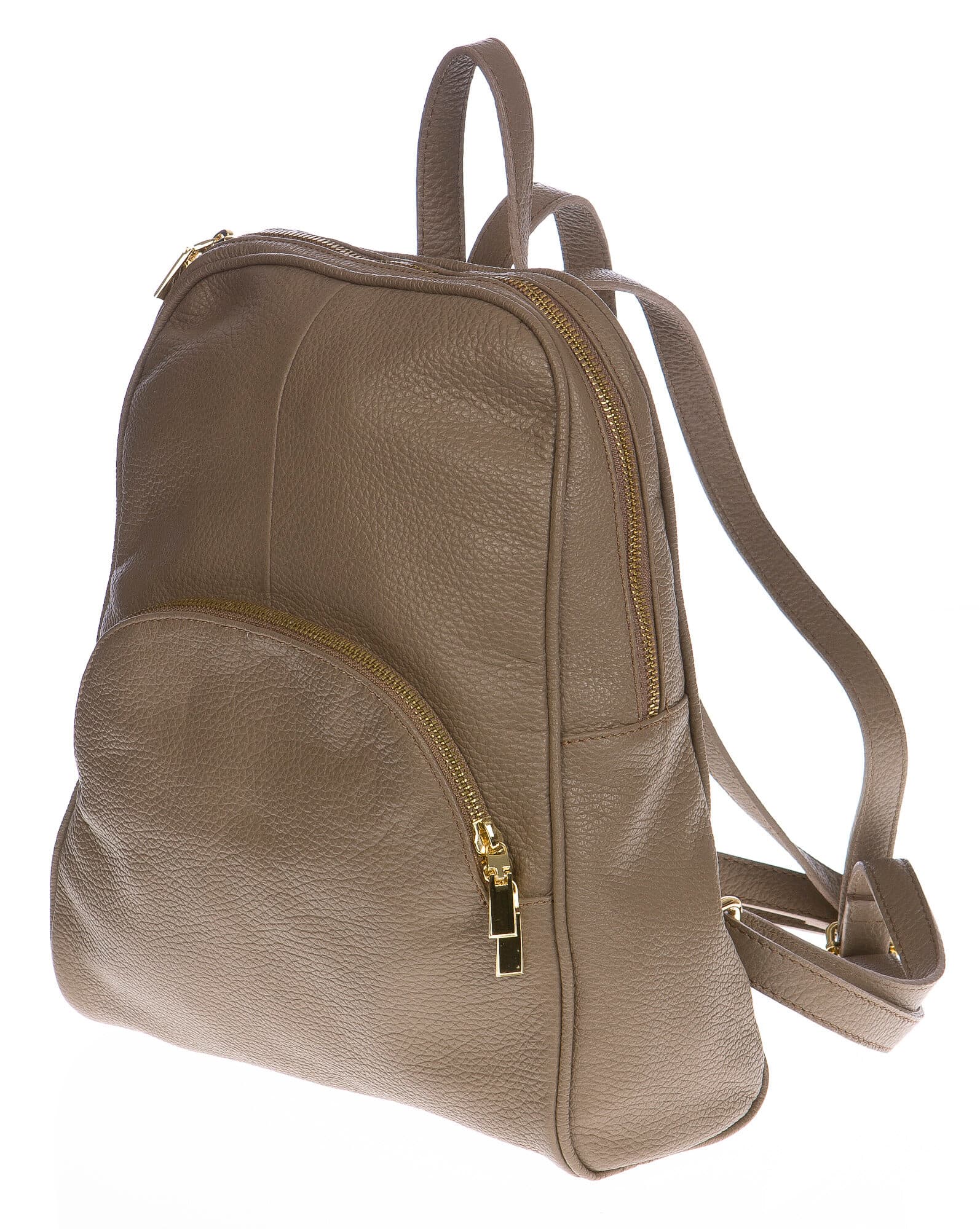 Borsa zaino donna in vera pelle CHIAROSCURO mod. MONTE GRAPPA colore BEIGE Made in Italy.