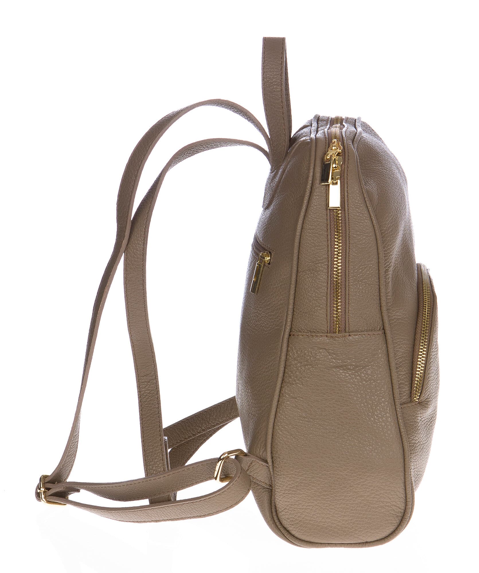 Borsa zaino donna in vera pelle CHIAROSCURO mod. MONTE GRAPPA colore BEIGE Made in Italy.