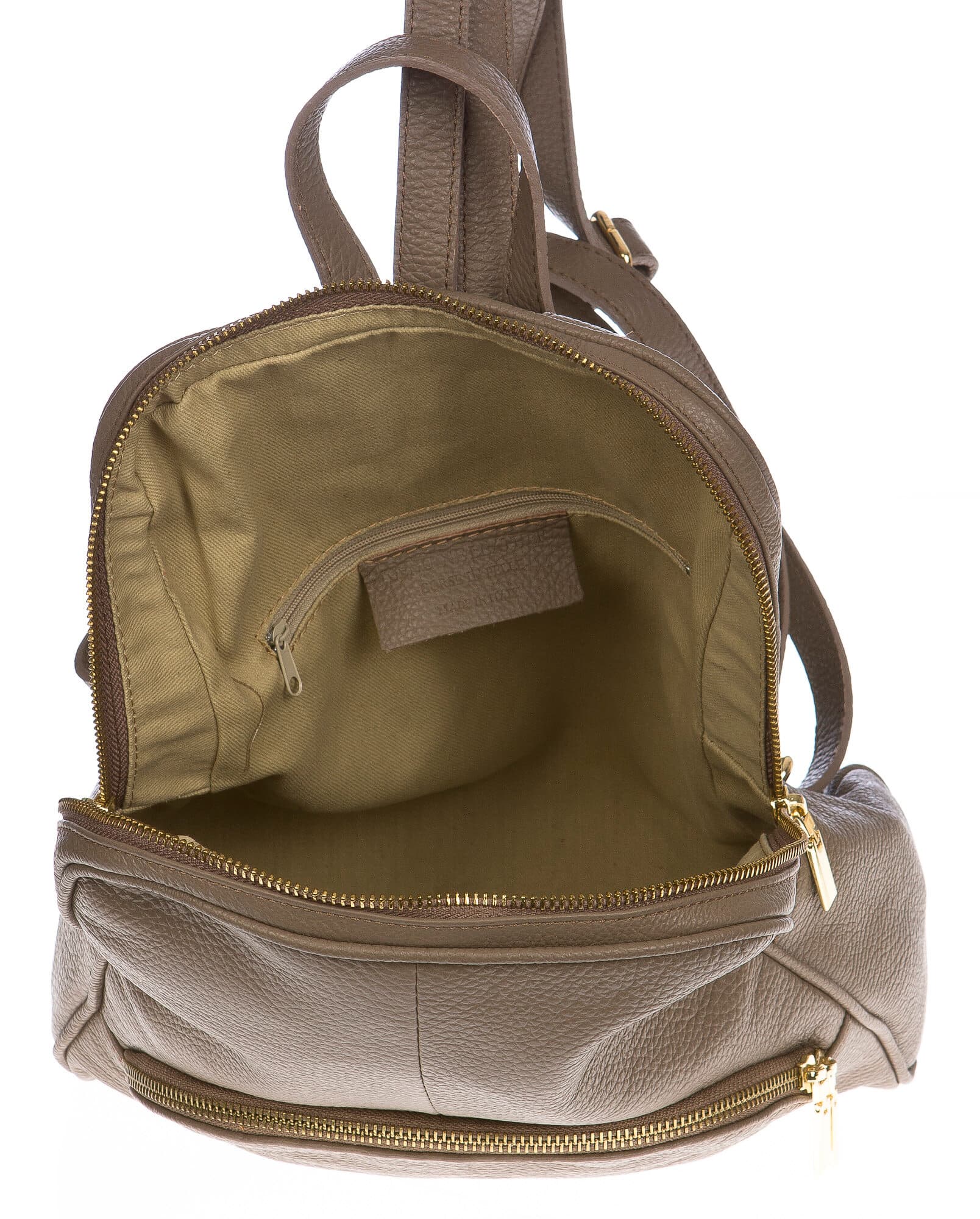 Borsa zaino donna in vera pelle CHIAROSCURO mod. MONTE GRAPPA colore BEIGE Made in Italy.