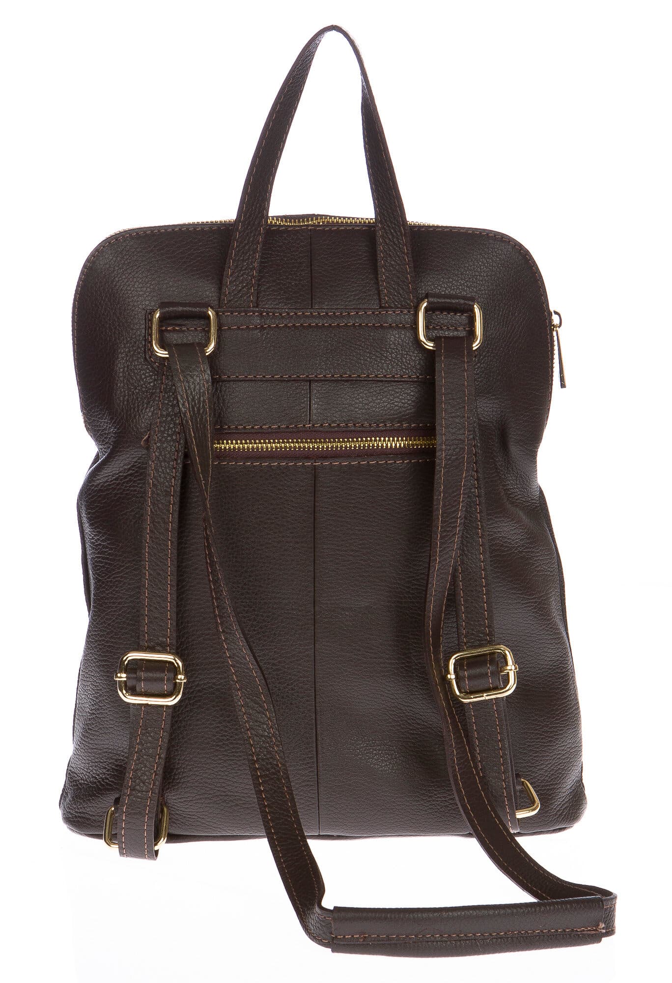 Borsa zaino donna in vera pelle CHIAROSCURO mod. MONVISO colore TESTA DI MORO Made in Italy.