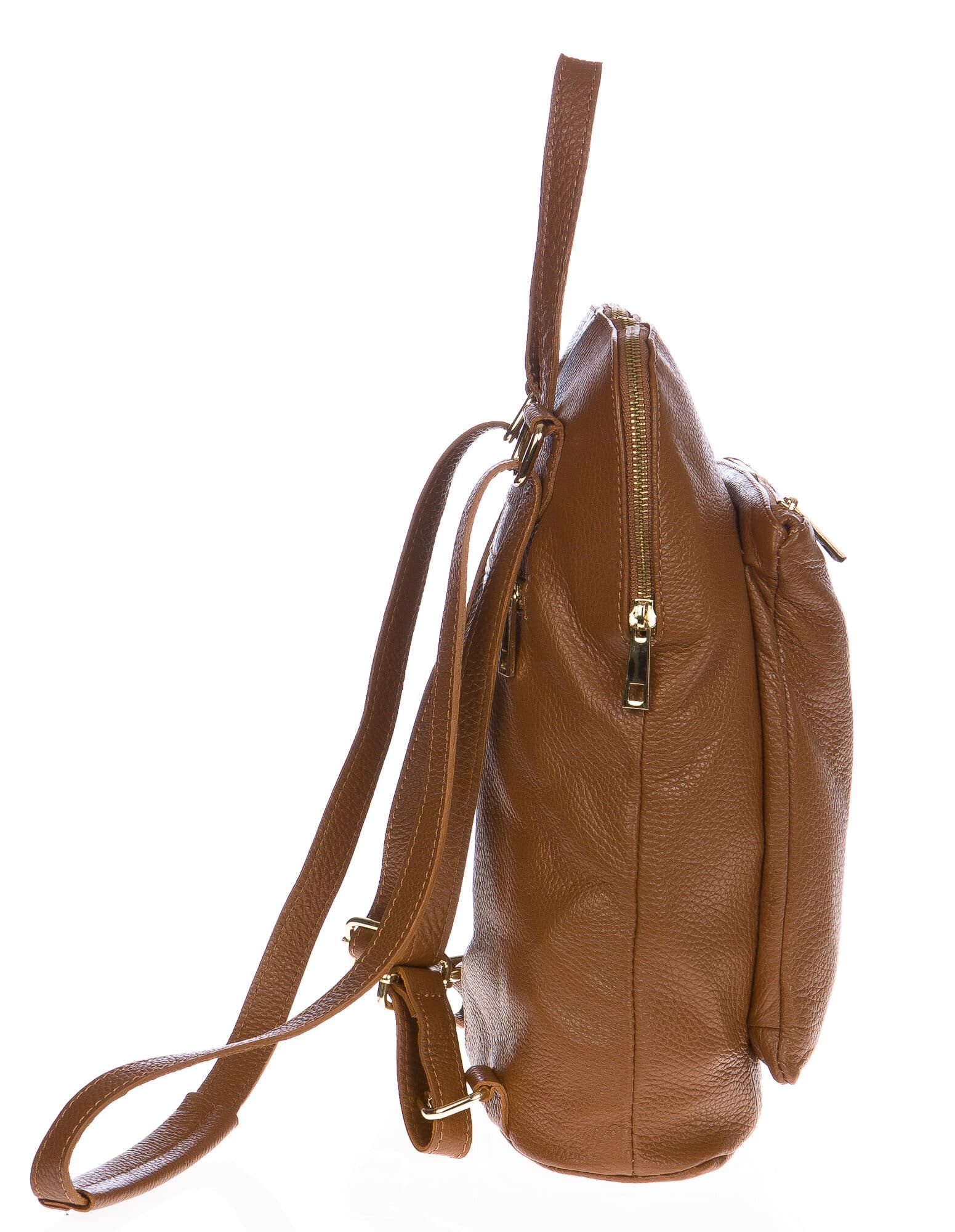 Borsa zaino donna in vera pelle CHIAROSCURO mod. MONVISO colore MARRONE Made in Italy.