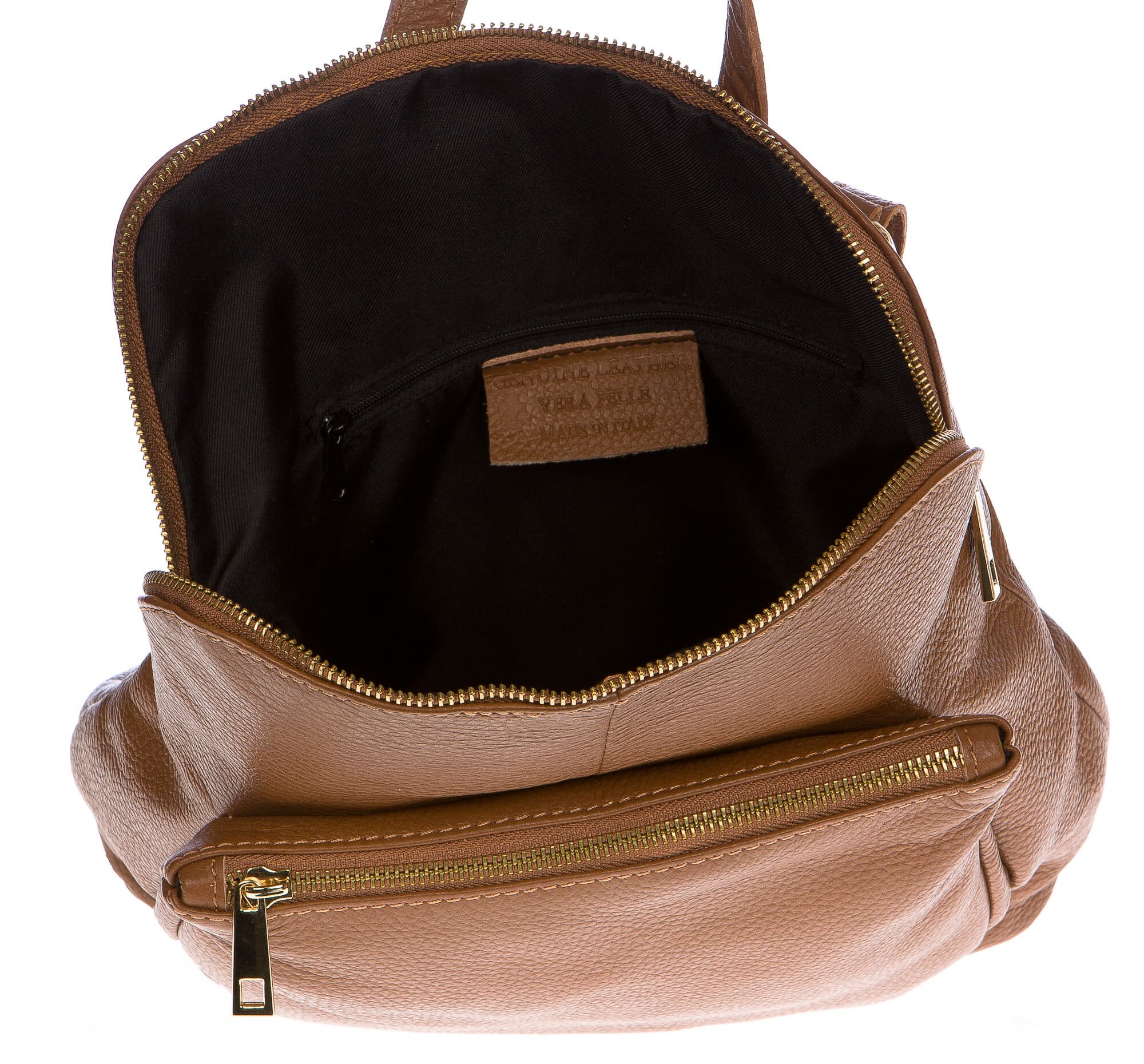 Borsa zaino donna in vera pelle CHIAROSCURO mod. MONVISO colore MARRONE Made in Italy.