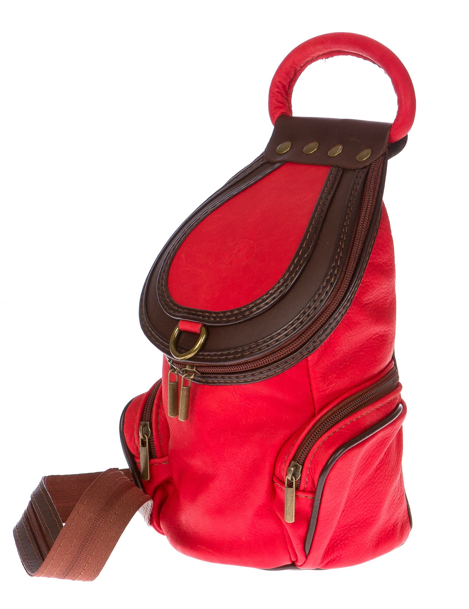 Borsa zaino in vera pelle.
