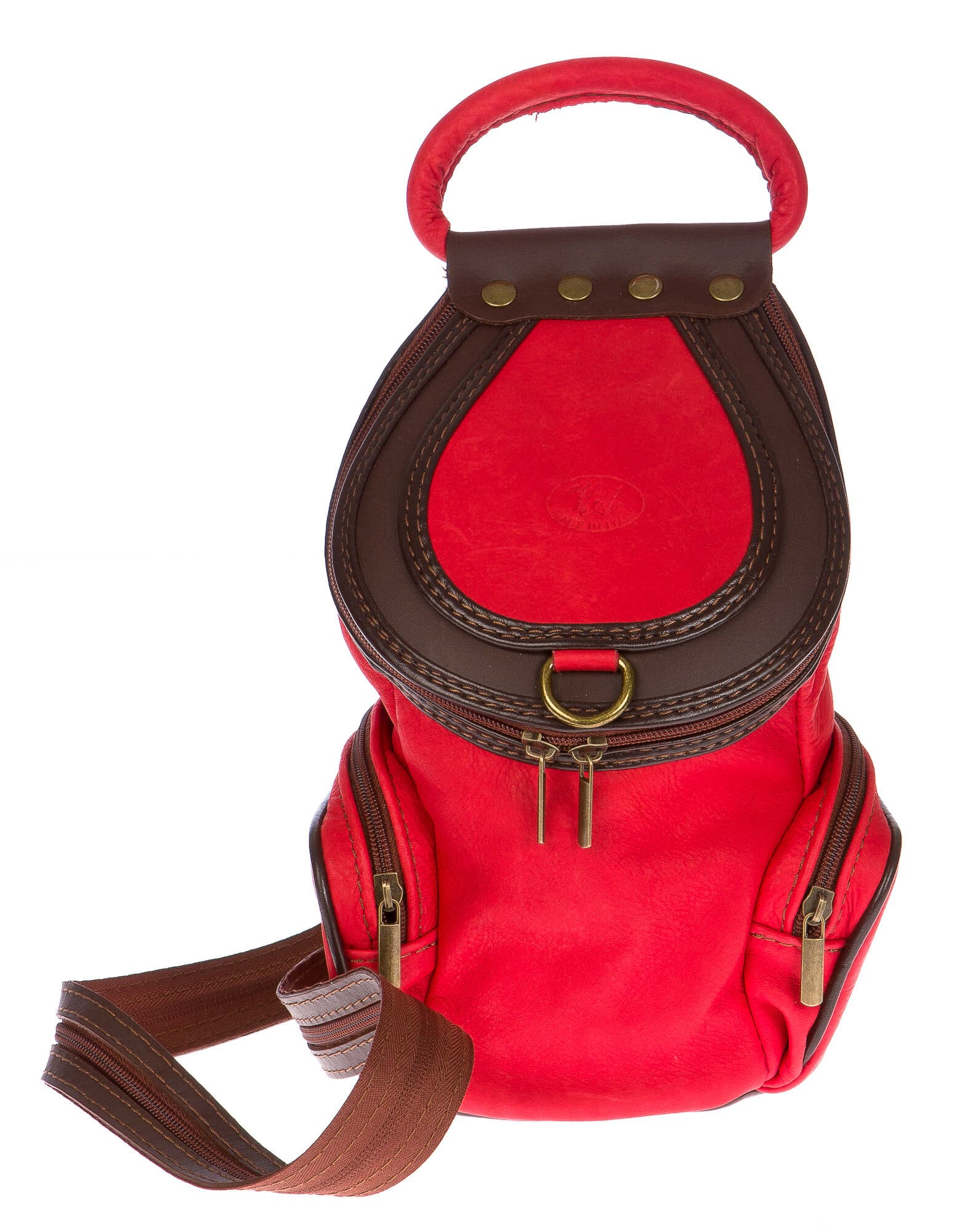 Borsa zaino in vera pelle.