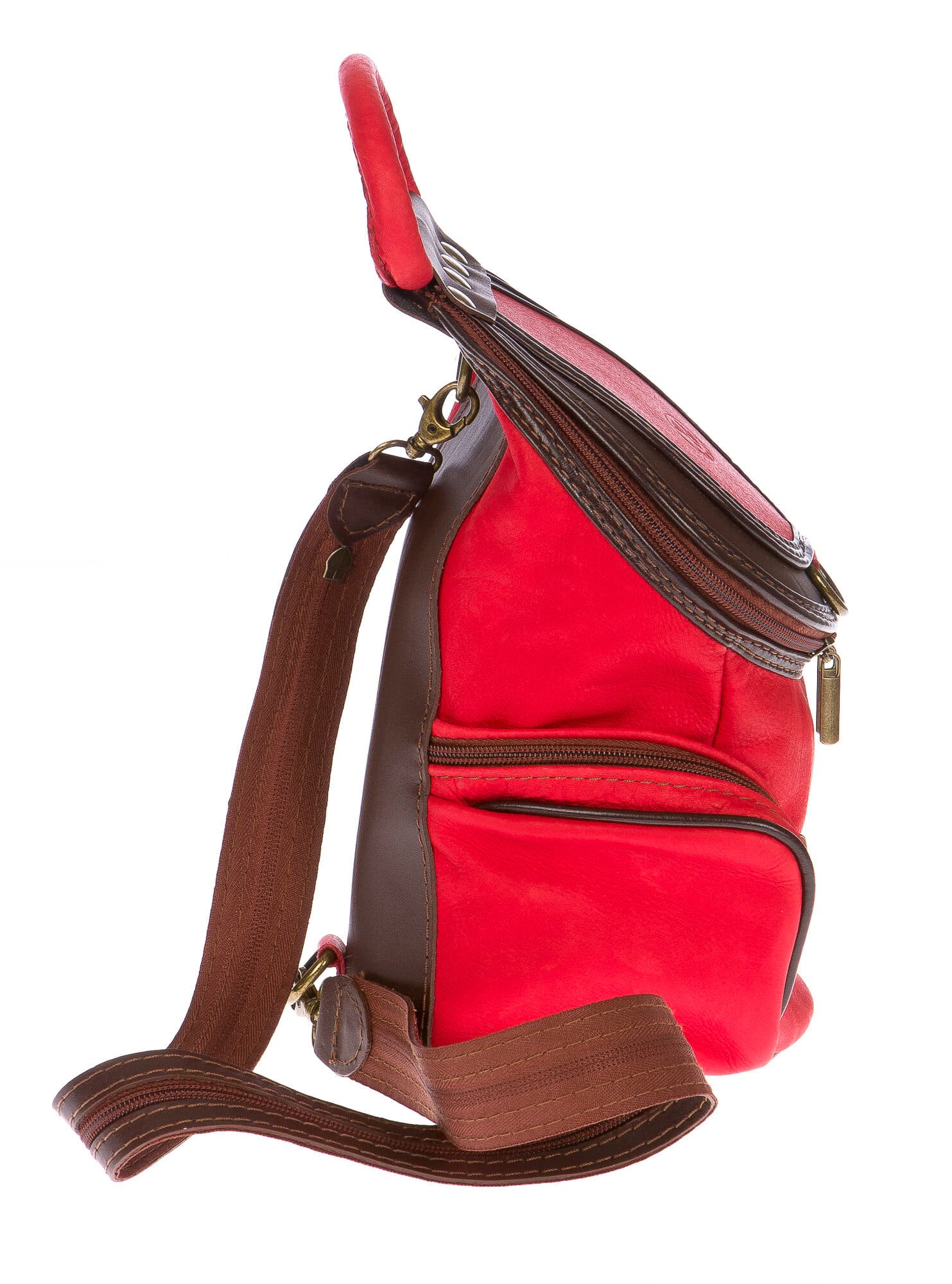 Borsa zaino in vera pelle.