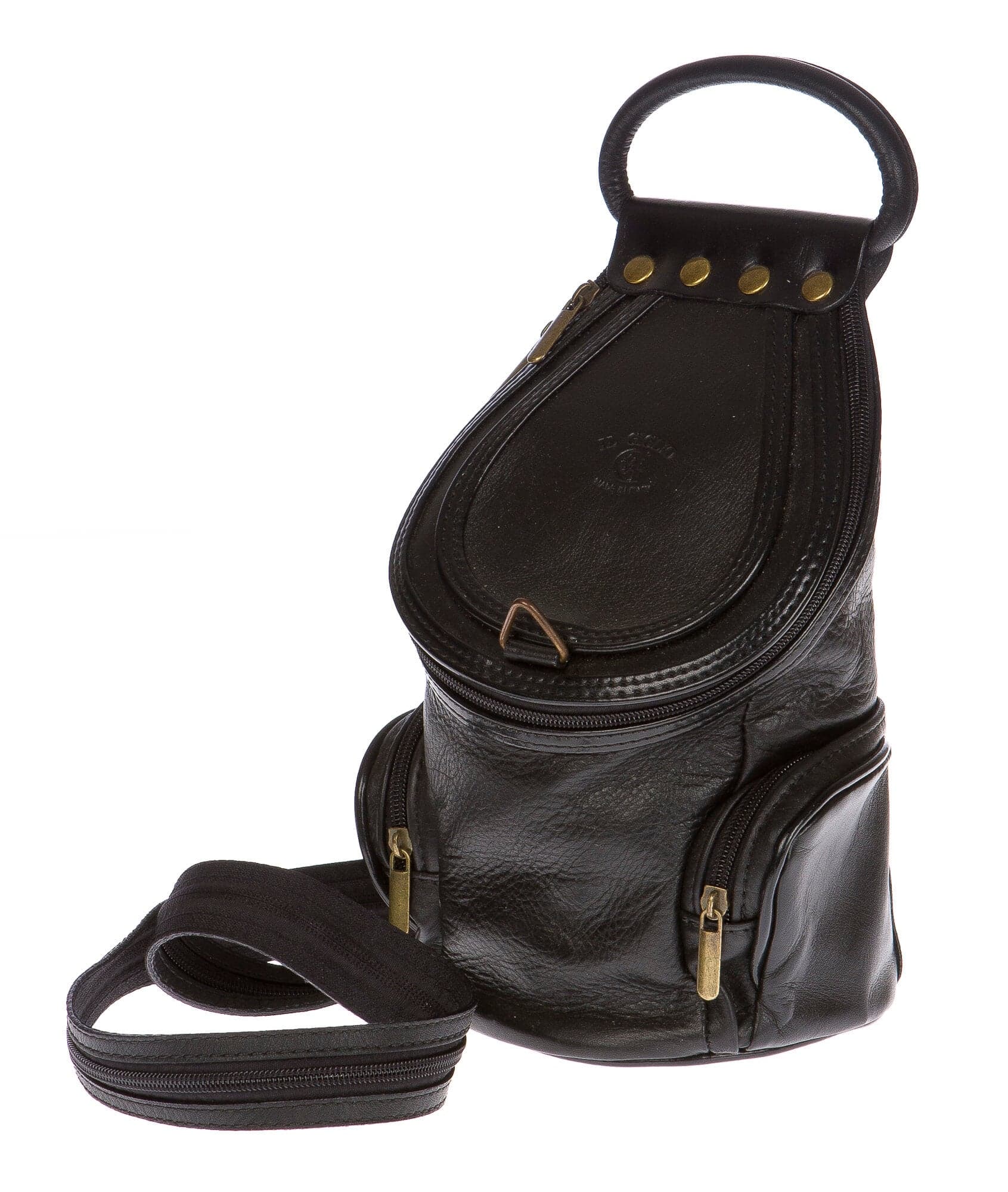 Borsa zaino in vera pelle.
