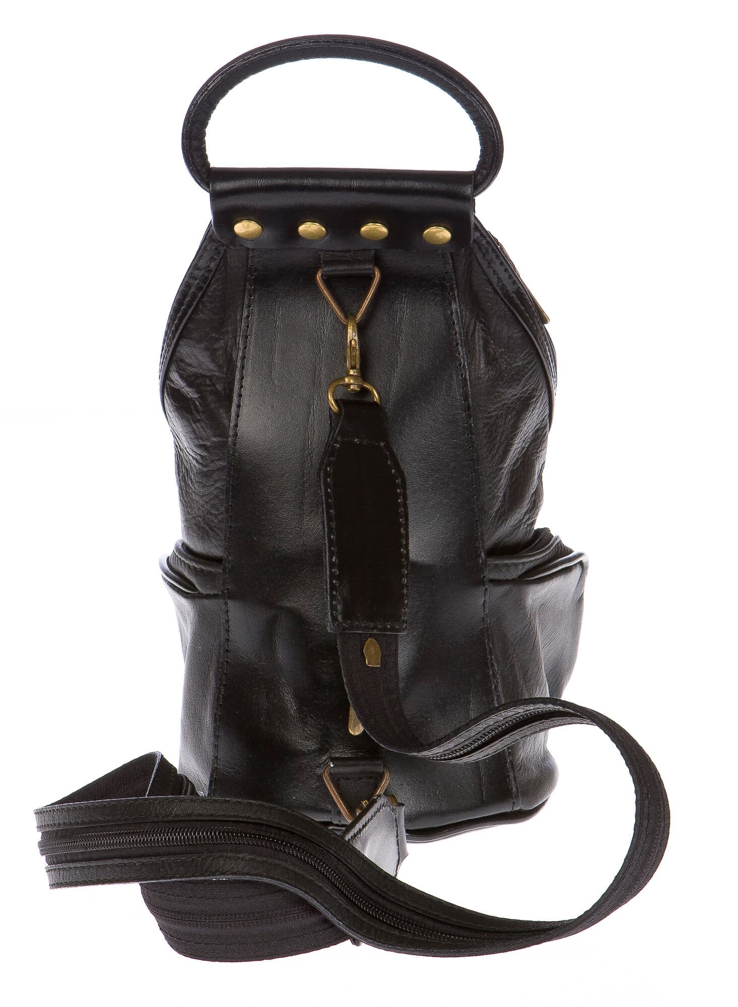 Borsa zaino in vera pelle.