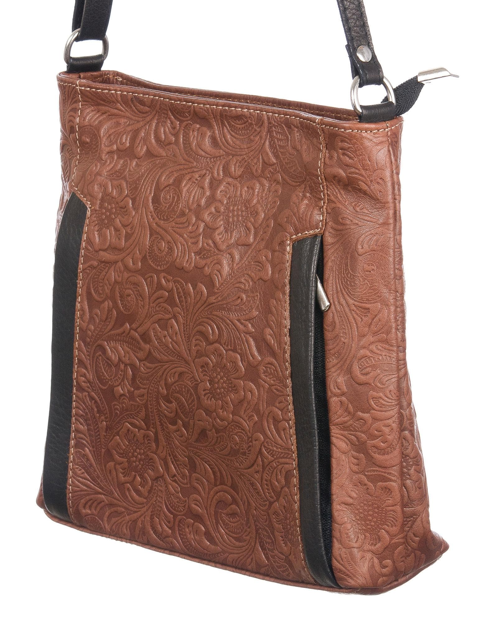 Borsa donna in vera pelle CHIARO SCURO mod. MONY colore MARRONE Made in Italy