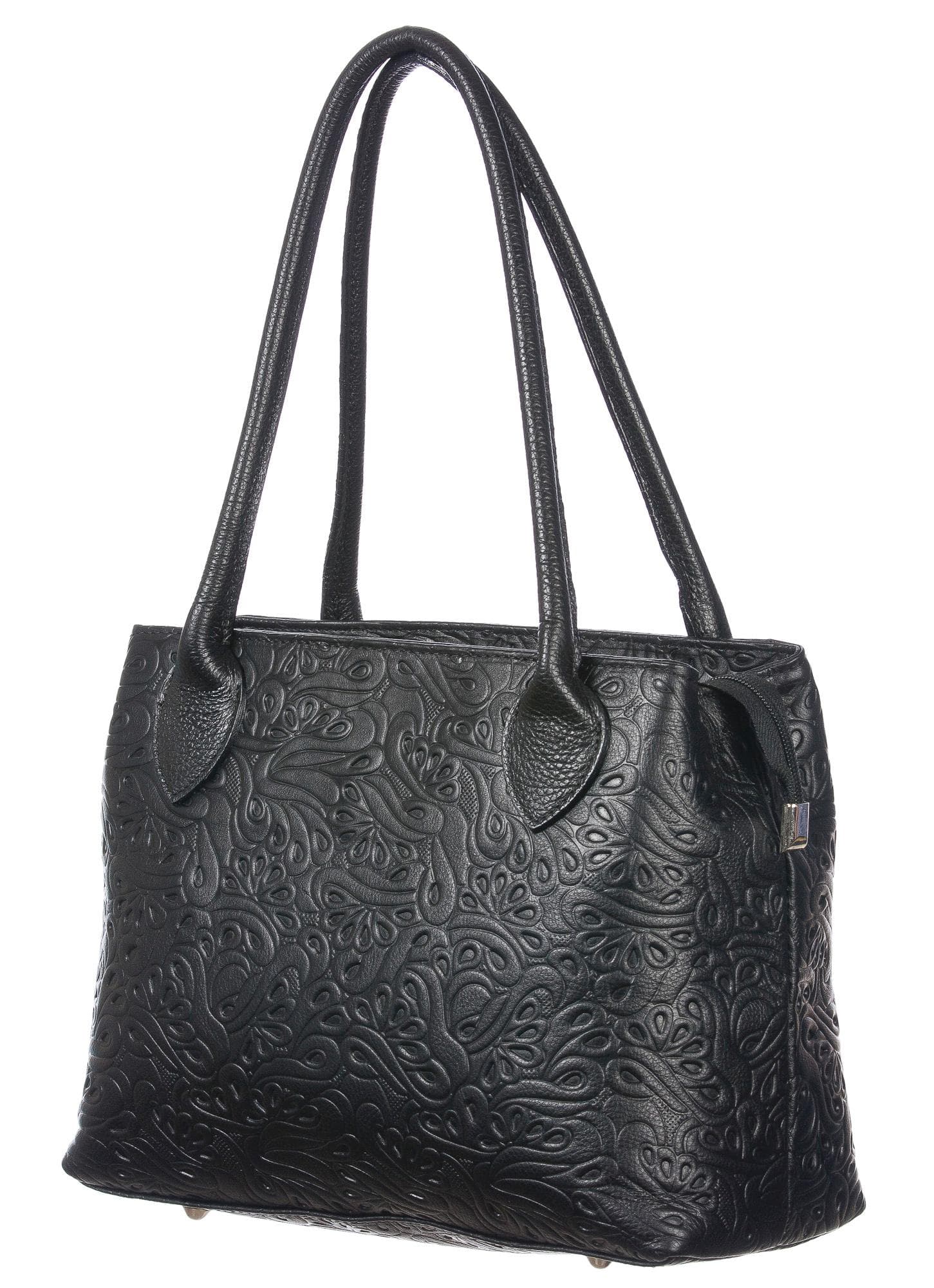 Borsa donna in vera pelle CHIAROSCURO mod. ENRICA colore NERO Made in Italy
