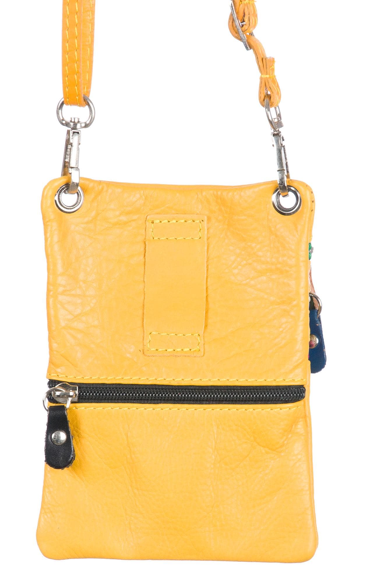 Borsa uomo / donna in vera pelle CHIAROSCURO mod. STEFANIA colore GIALLO Made in Italy