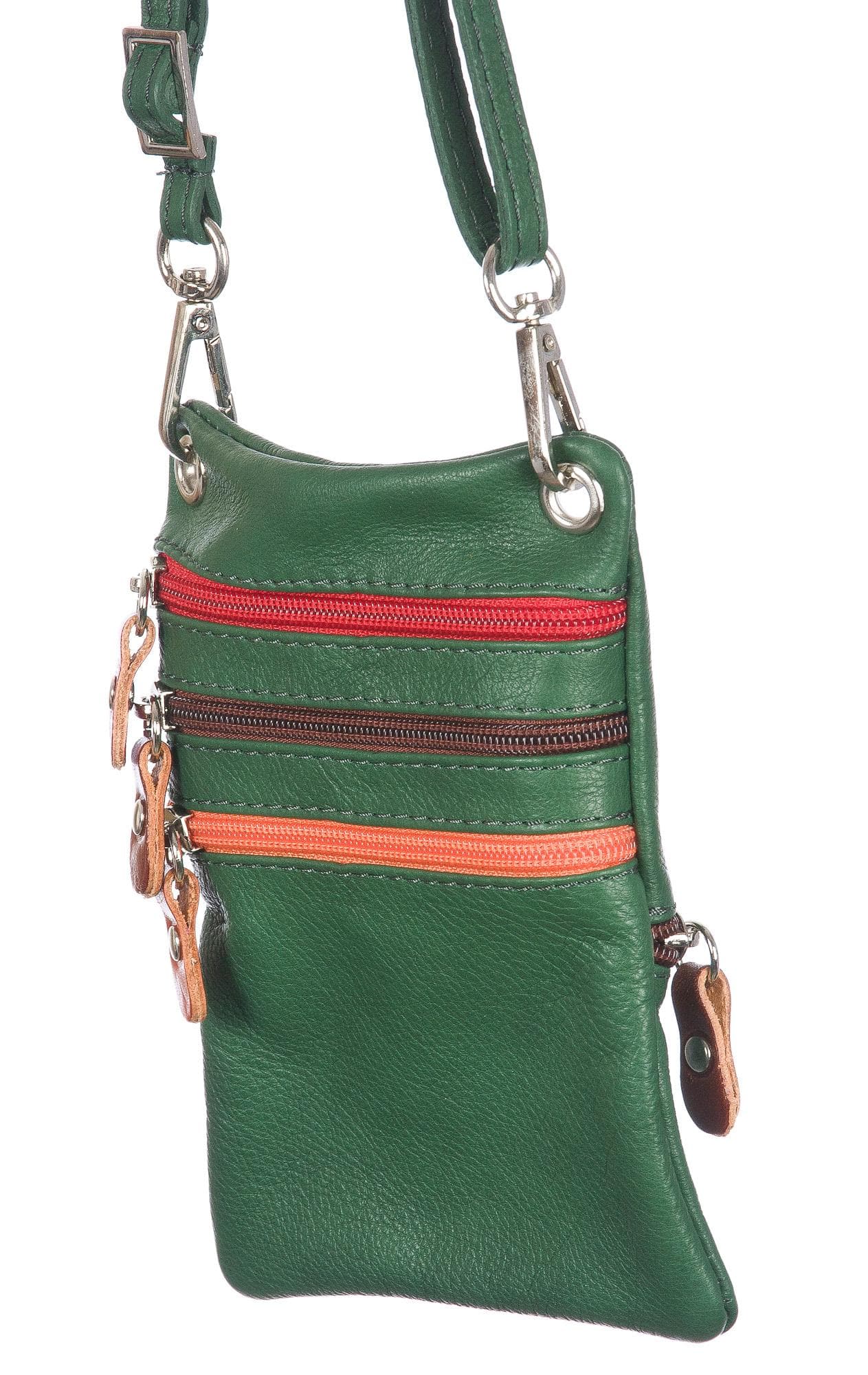Borsa in vera pelle CHIAROSCURO mod. STEFANIA colore VERDE Made in Italy
