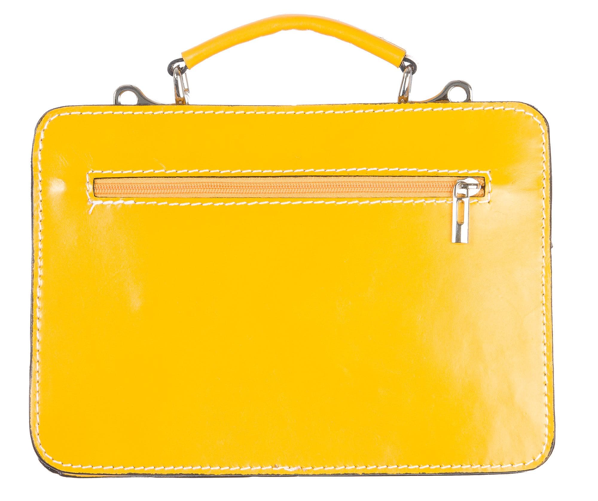 Borsa in vera pelle CHIAROSCURO mod. ALEX small colore GIALLO Made in Italy