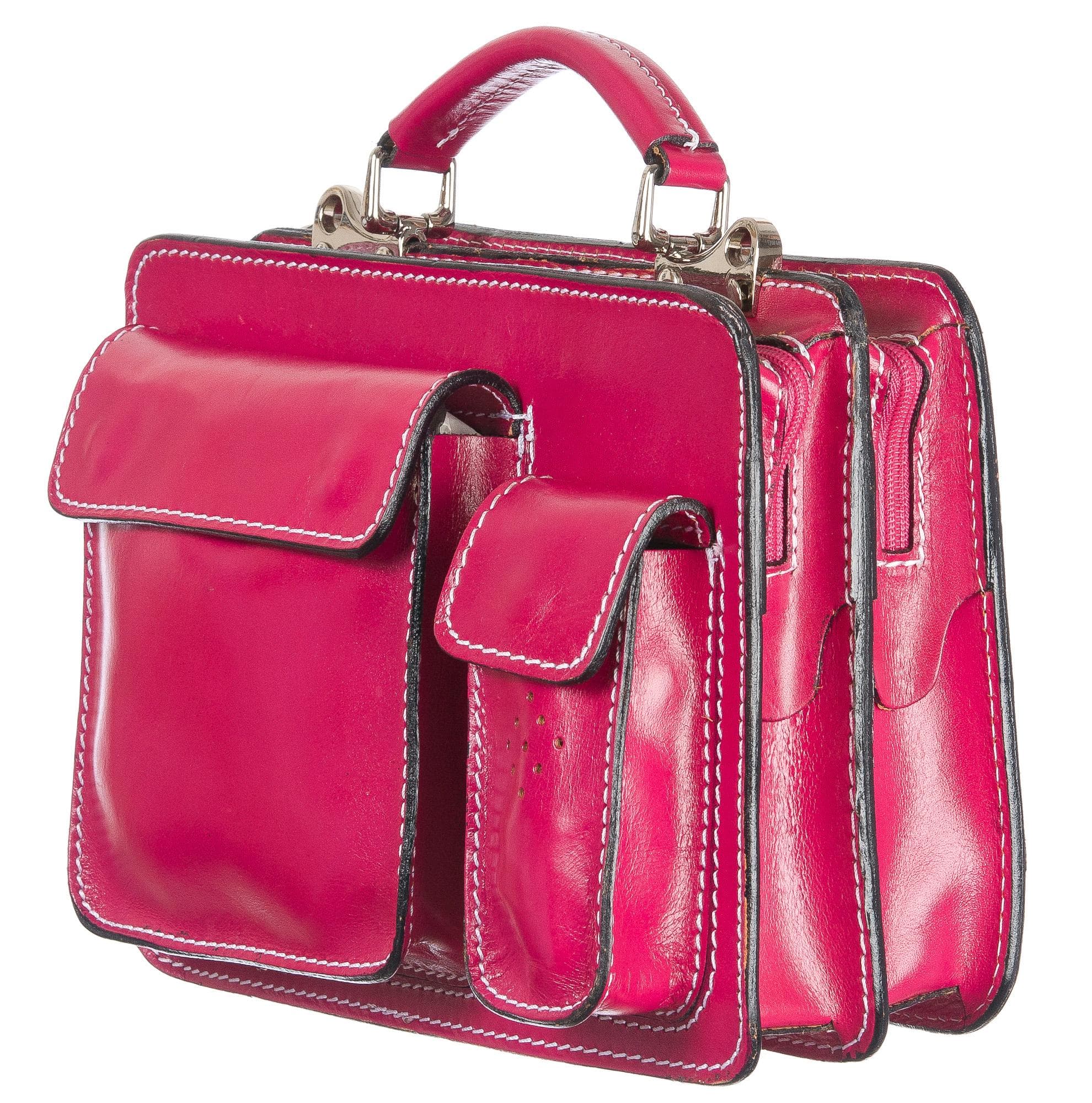 Borsa in vera pelle CHIAROSCURO mod. ALEX small colore FUCSIA Made in Italy