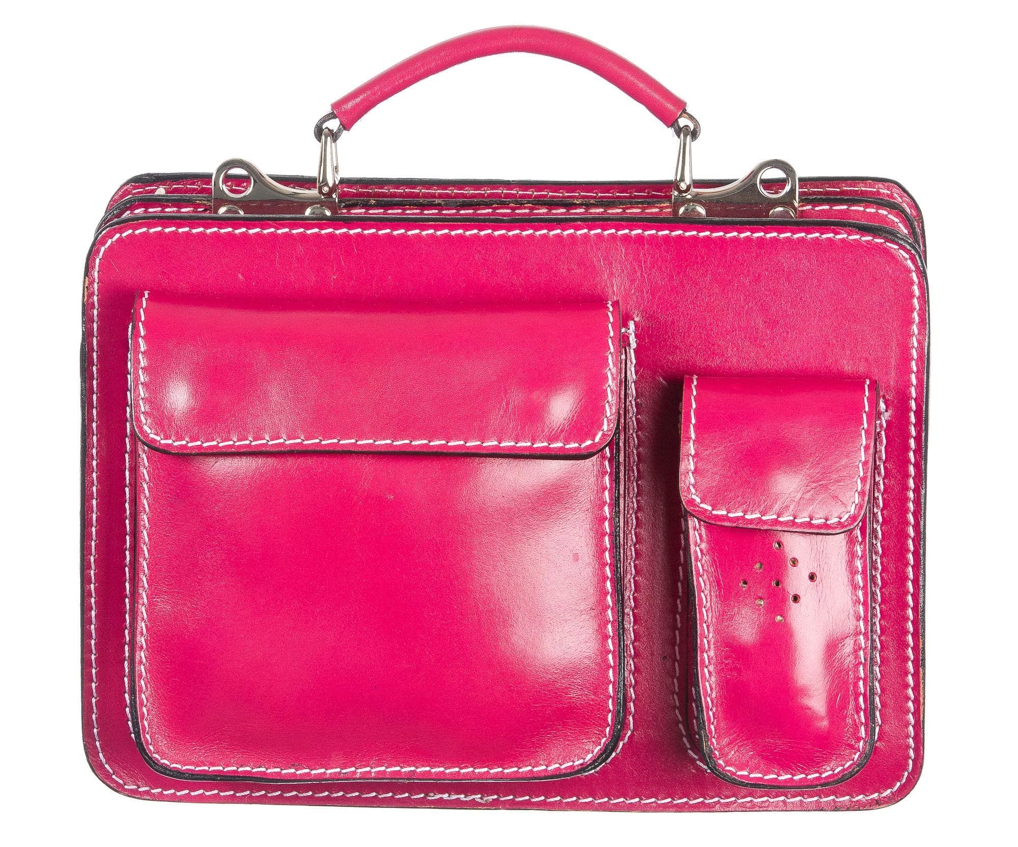 Borsa in vera pelle CHIAROSCURO mod. ALEX small colore FUCSIA Made in Italy
