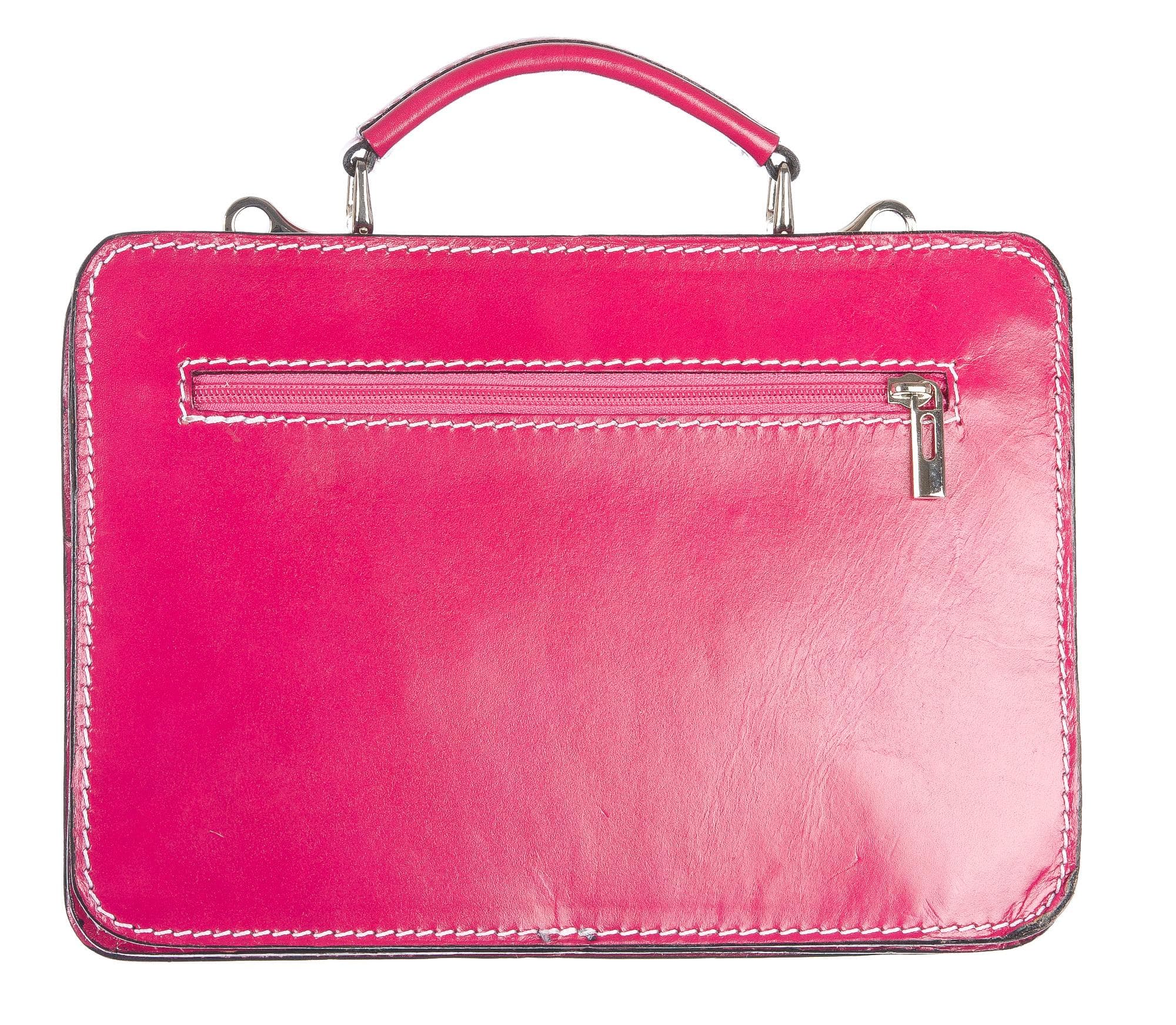 Borsa in vera pelle CHIAROSCURO mod. ALEX small colore FUCSIA Made in Italy