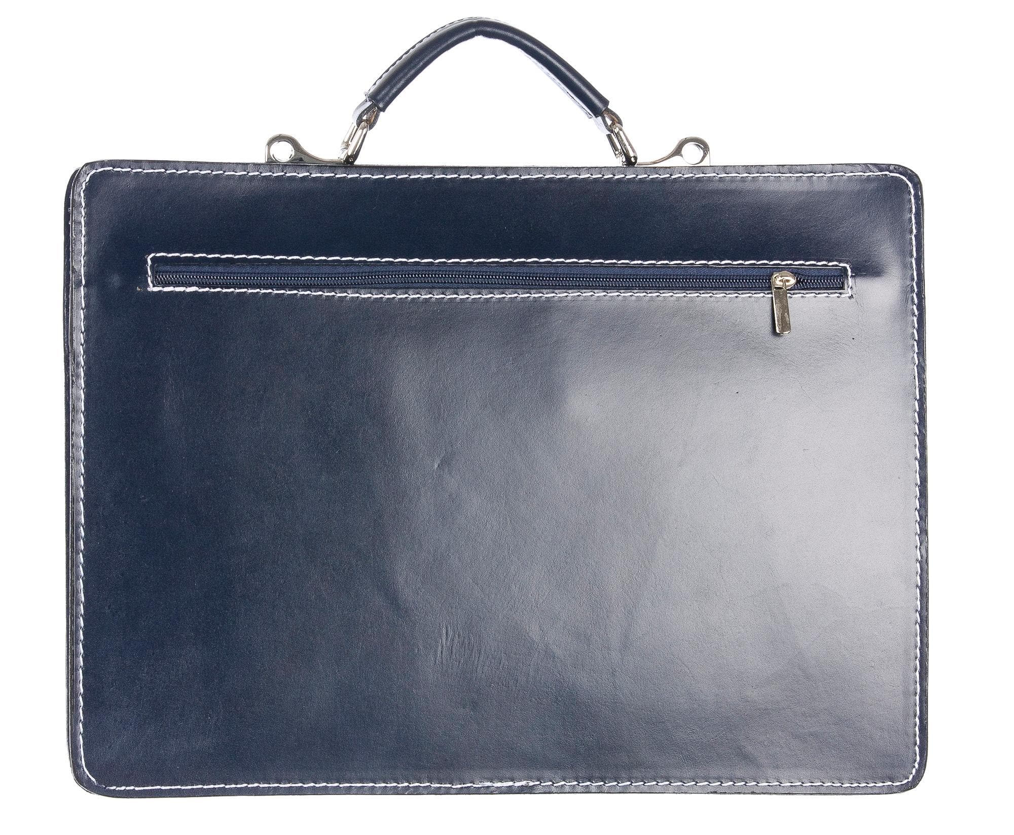 Borsa in vera pelle CHIAROSCURO mod. ALEX maxi colore BLU Made in Italy.