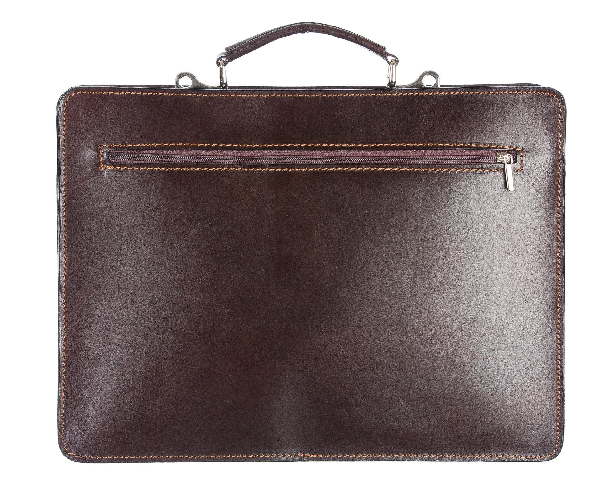 Borsa in vera pelle CHIAROSCURO mod. ALEX maxi colore TESTA DI MORO Made in Italy.