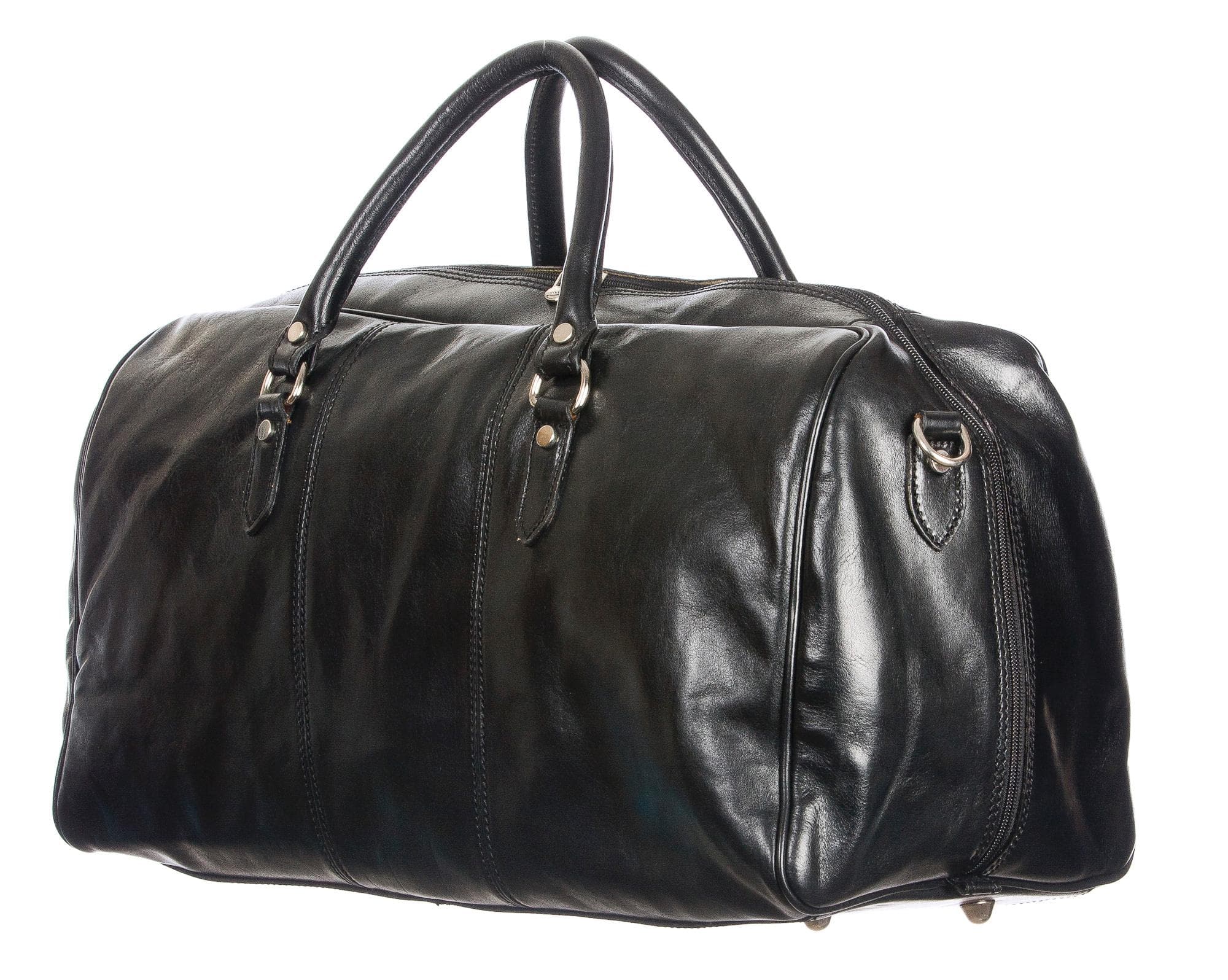 Borsa in vera pelle CHIAROSCURO mod. NILO MAXI colore NERO Made in Italy.