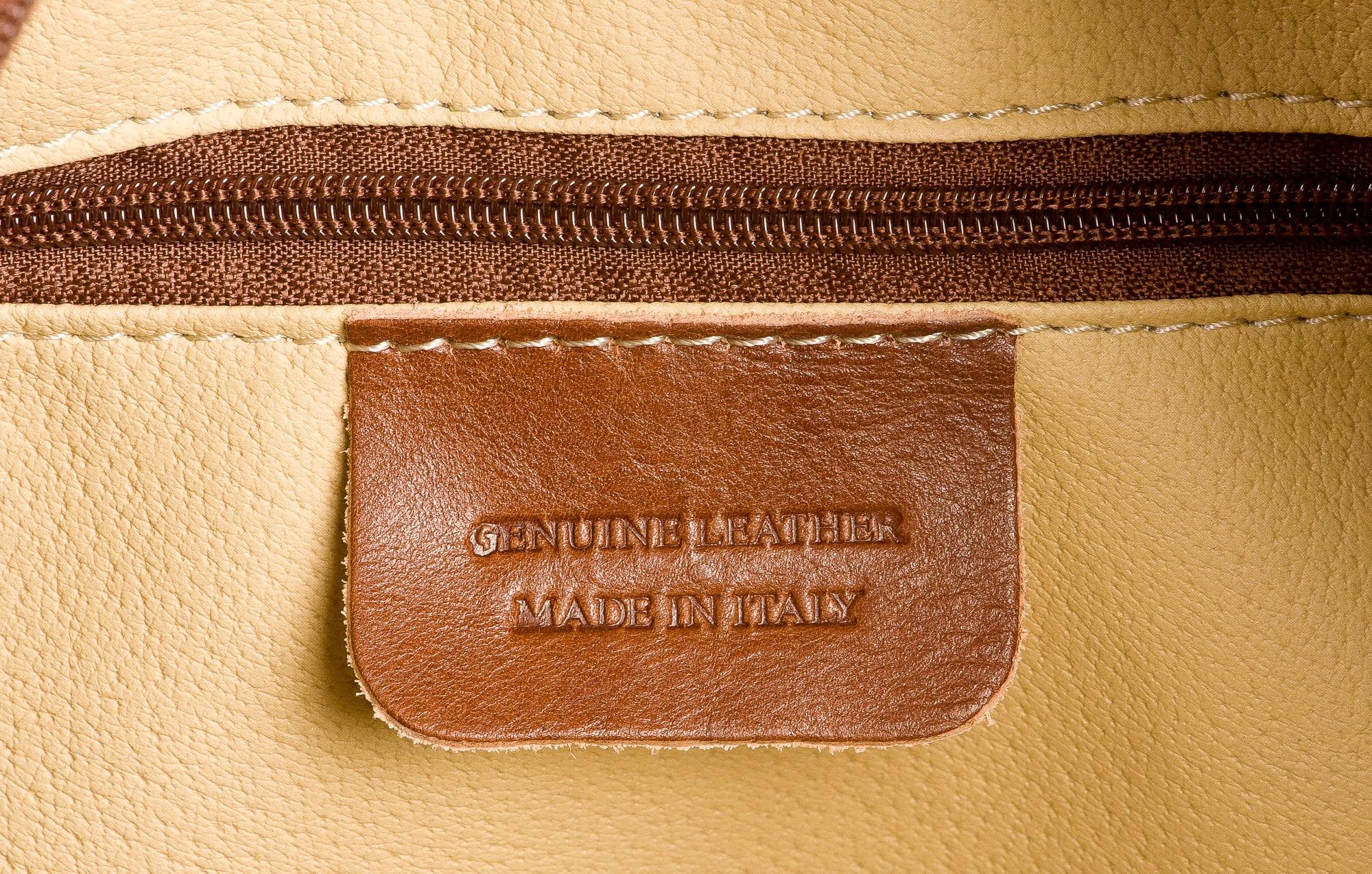 Borsa in vera pelle CHIAROSCURO mod. NILO colore MARRONE Made in Italy. (Borsa)