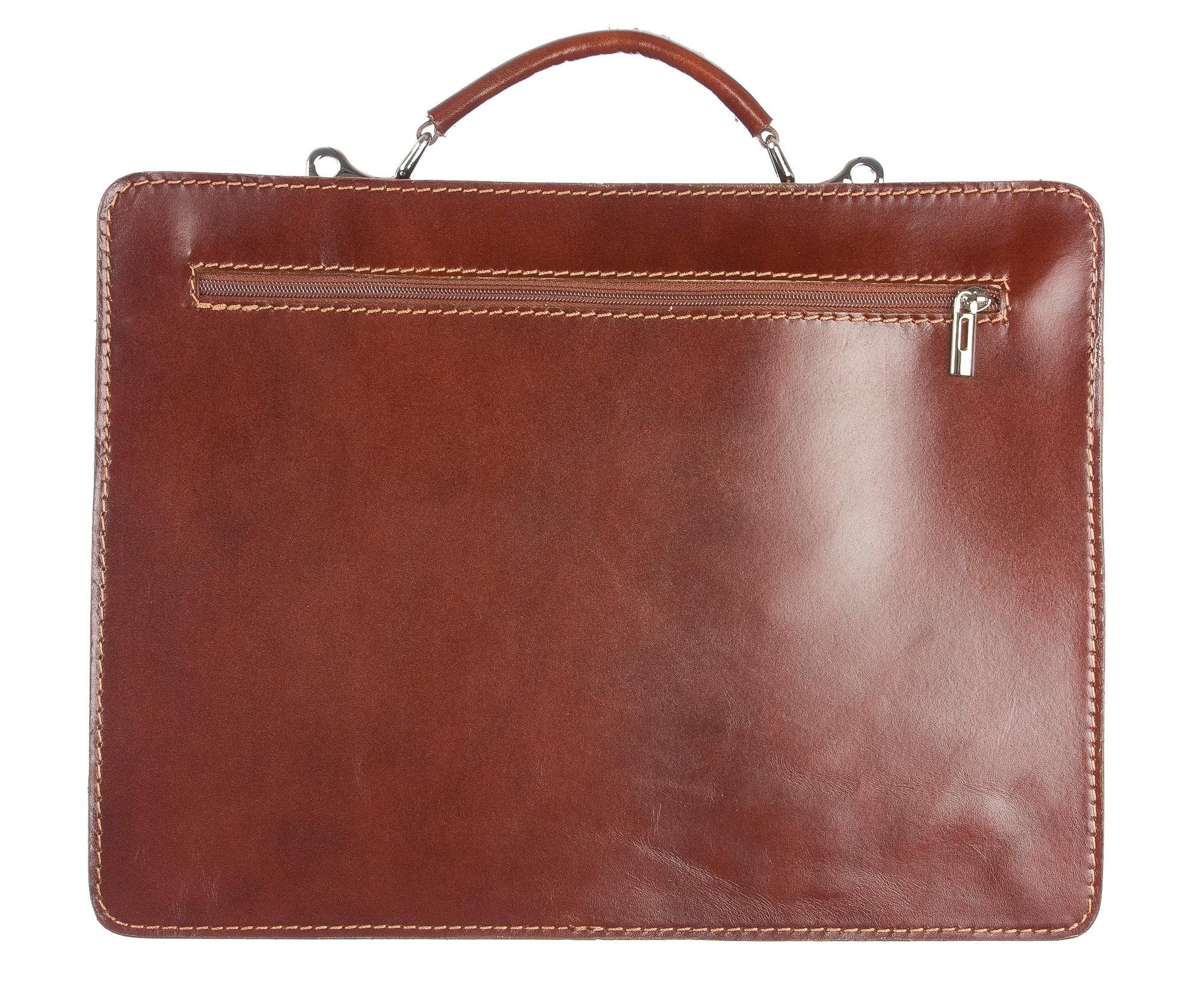 Borsa in vera pelle CHIAROSCURO mod. ALEX medium colore MARRONE Made in Italy