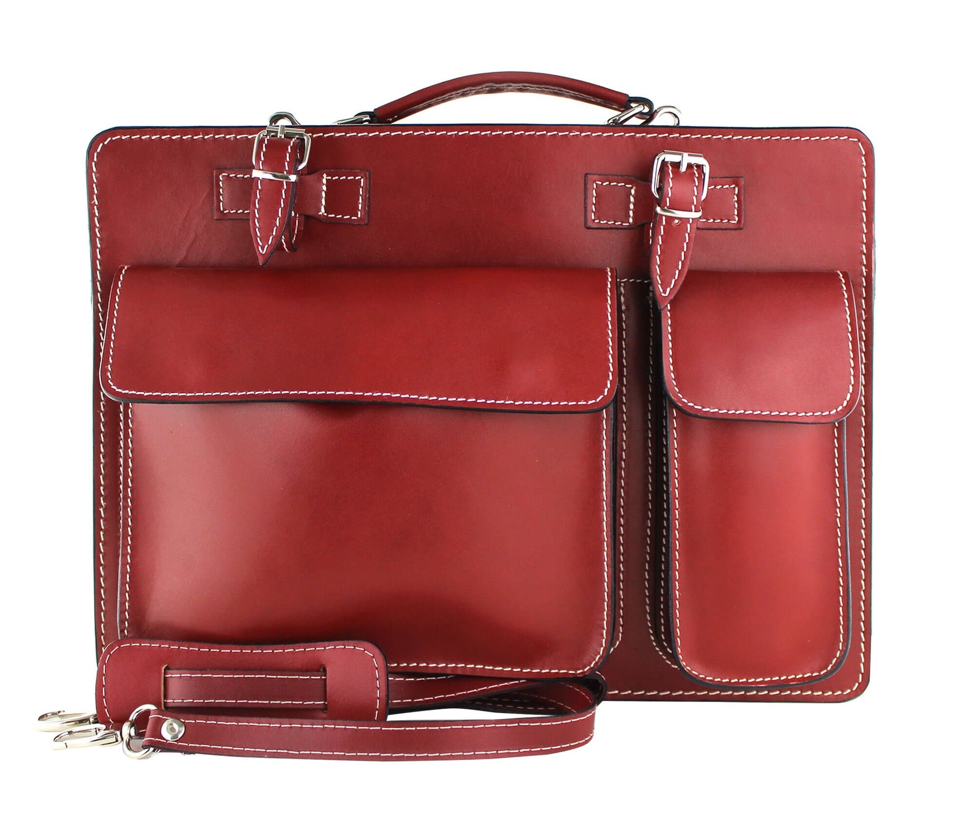 Cartella ufficio / lavoro in vera pelle CHIAROSCURO mod. ALEX maxi, colore Rosso, Made in Italy.