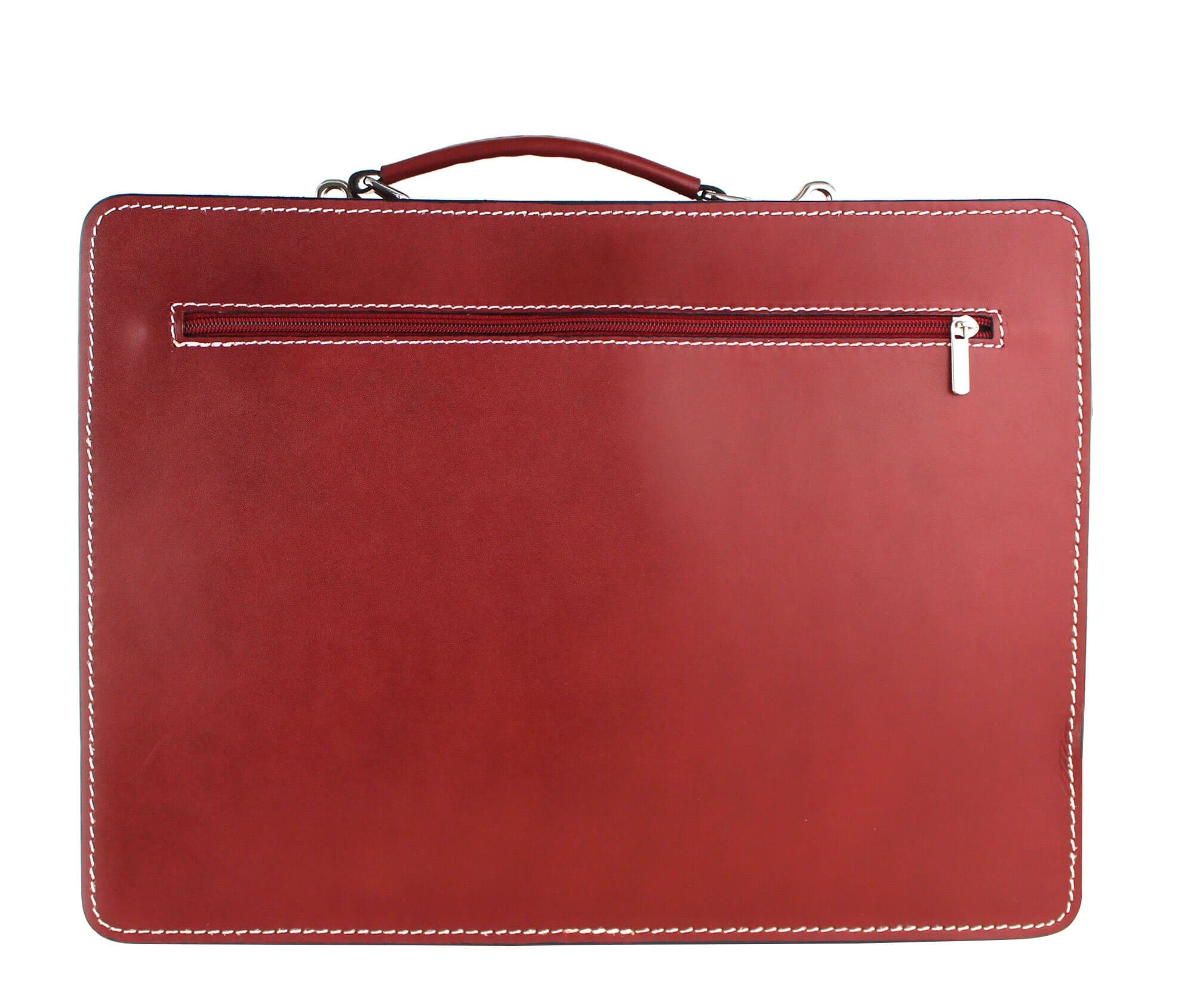 Cartella ufficio / lavoro in vera pelle CHIAROSCURO mod. ALEX maxi, colore Rosso, Made in Italy.