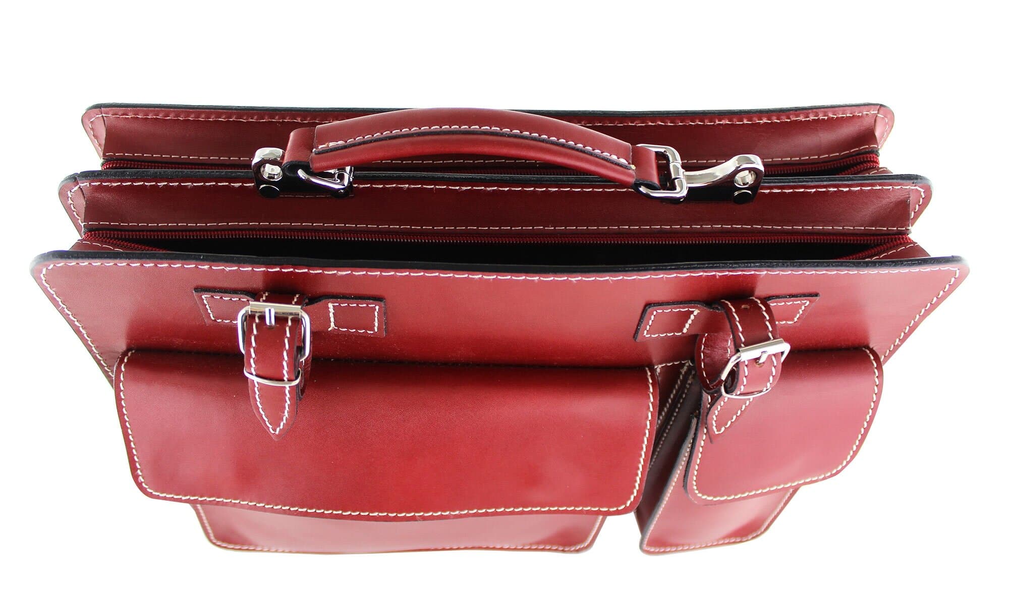 Cartella ufficio / lavoro in vera pelle CHIAROSCURO mod. ALEX maxi, colore Rosso, Made in Italy.